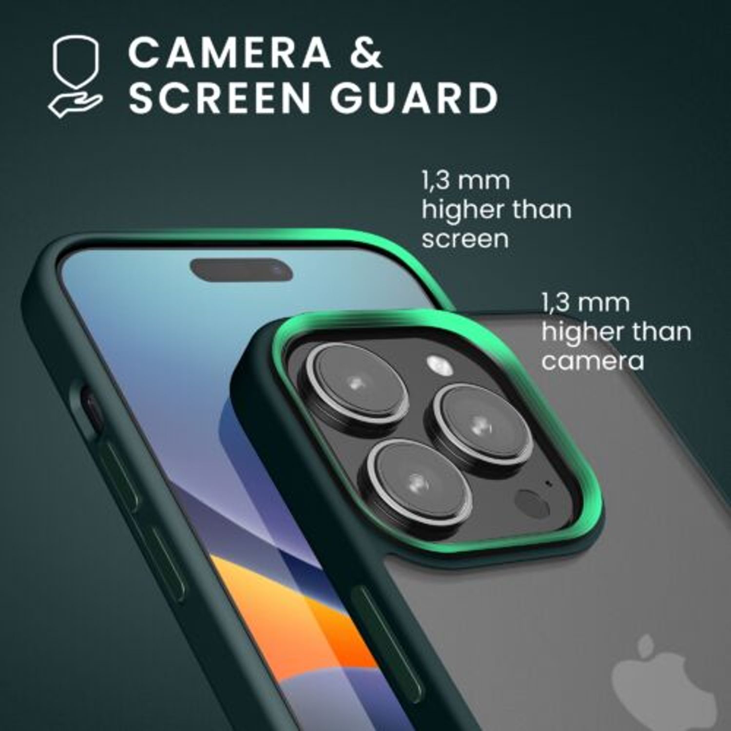 Husa Kwmobile pentru Apple iPhone 14 Pro, Silicon, Verde/Transparent, 59091.80 fotografia produsului View 4 L