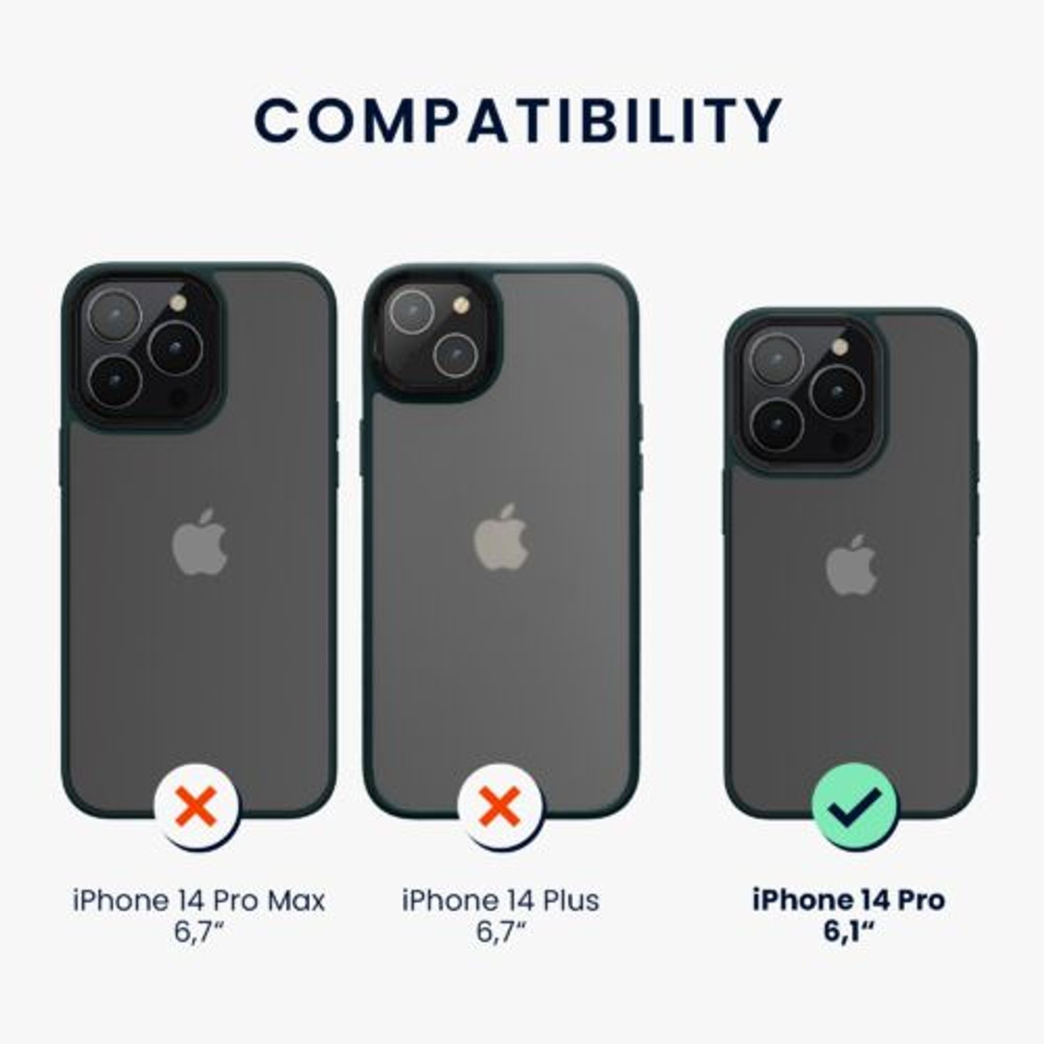 Husa Kwmobile pentru Apple iPhone 14 Pro, Silicon, Verde/Transparent, 59091.80 fotografia produsului View 2 L
