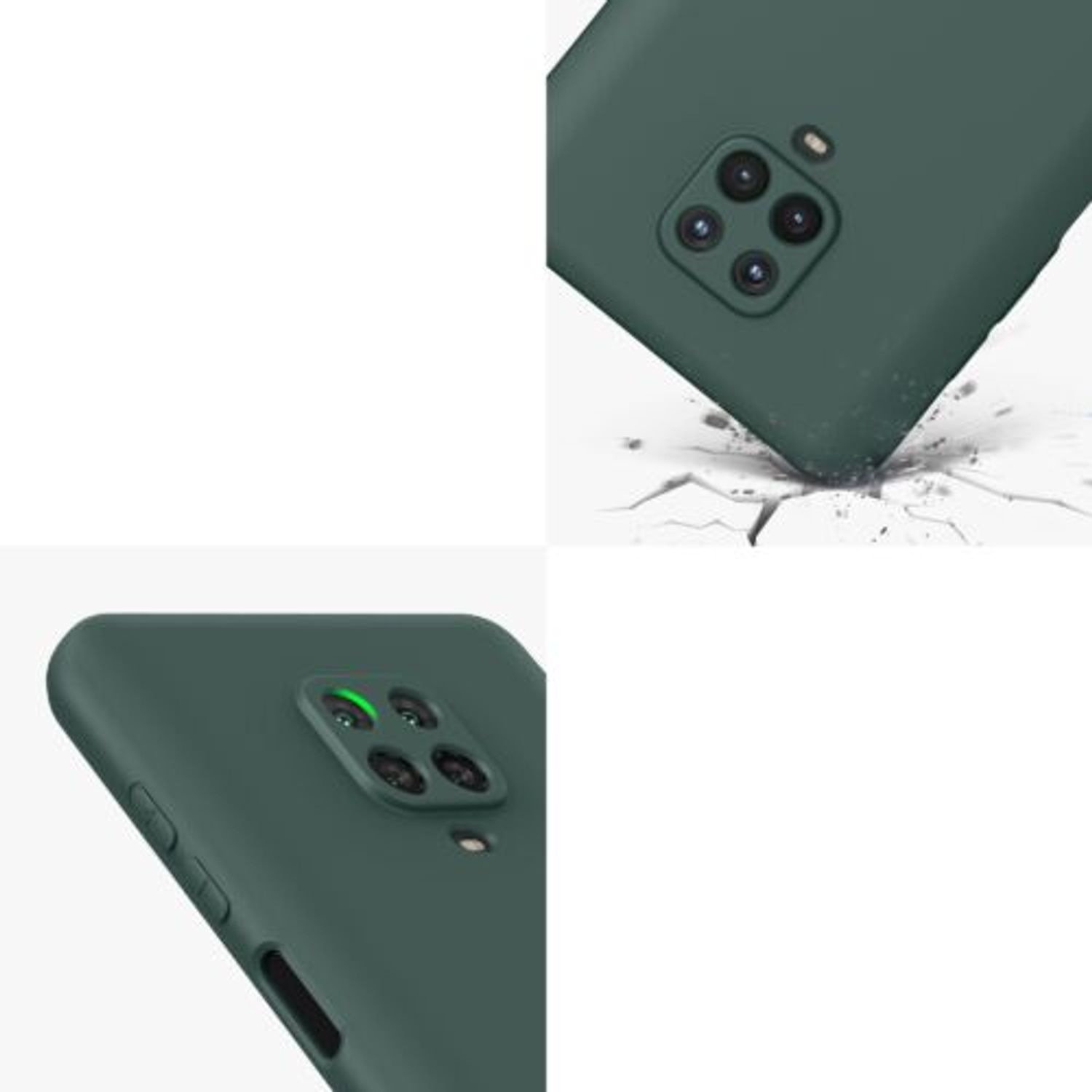 Husa Kwmobile pentru Xiaomi Redmi Note 9S/Redmi Note 9 Pro/Redmi Note 9 Pro Max, Silicon, Verde, 56562.171 fotografia produsului View 7 L