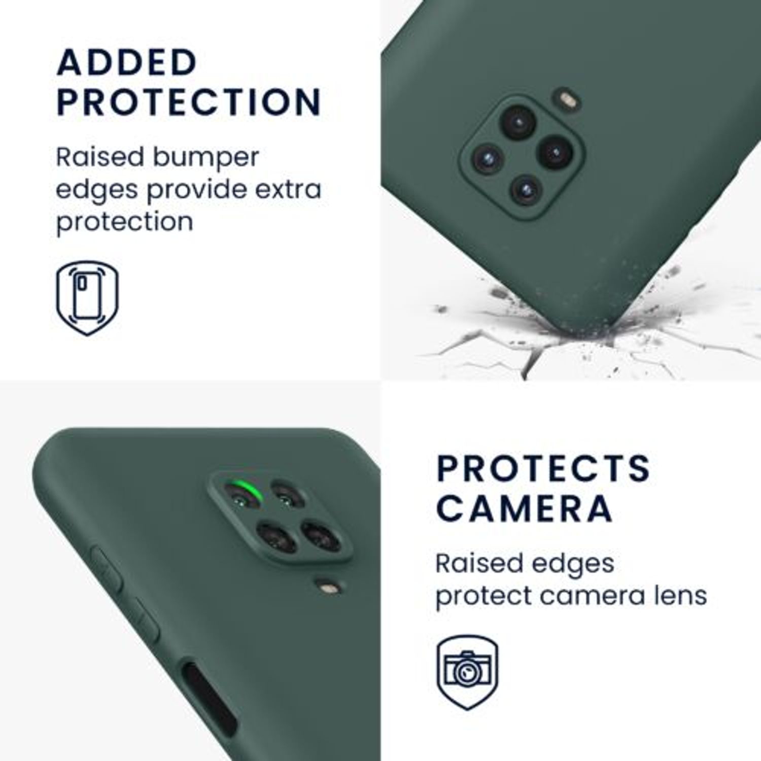 Husa Kwmobile pentru Xiaomi Redmi Note 9S/Redmi Note 9 Pro/Redmi Note 9 Pro Max, Silicon, Verde, 56562.171 fotografia produsului View 3 L