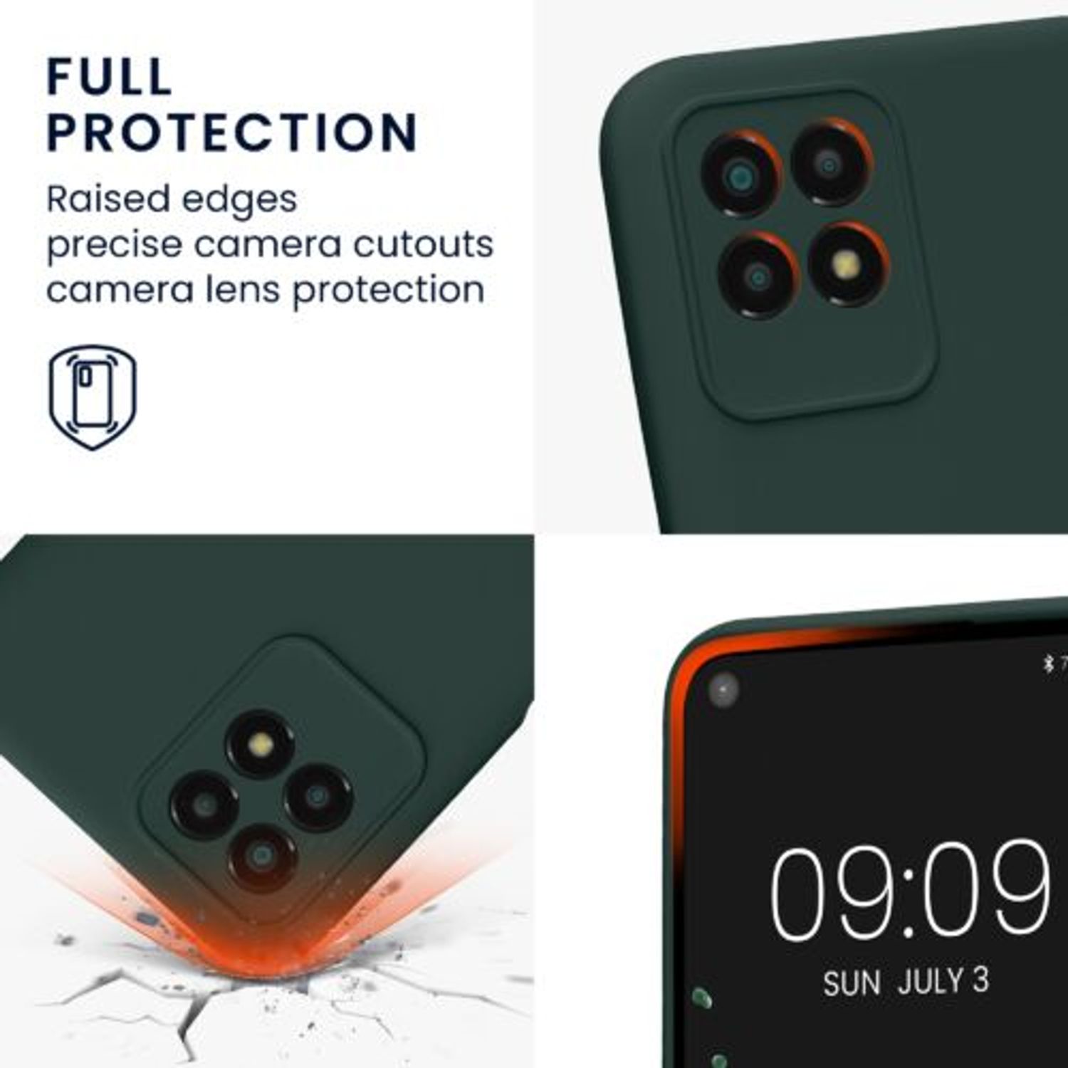 Husa Kwmobile pentru Realme 8i, Silicon, Verde, 58293.169 fotografia produsului View 3 L
