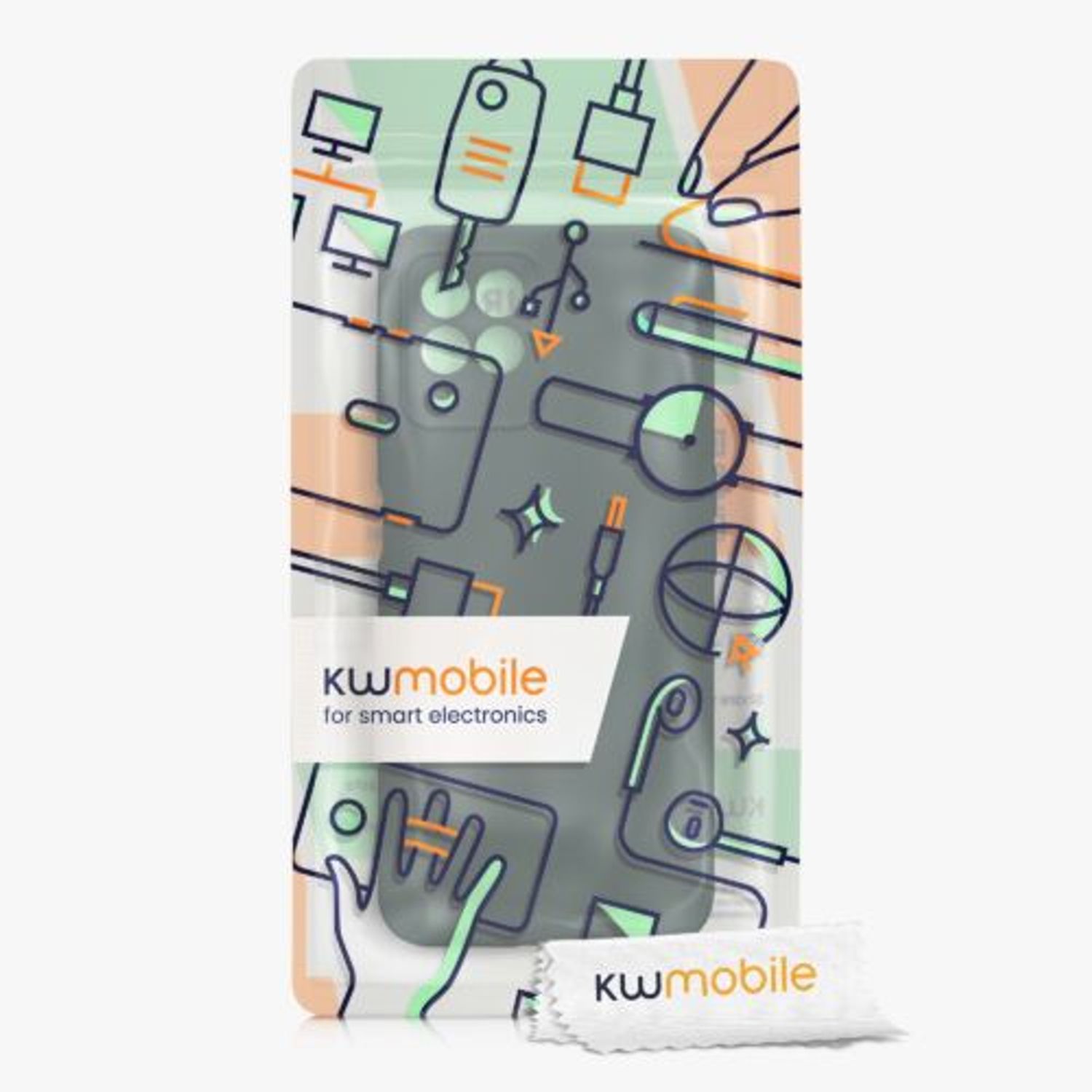 Husa Kwmobile pentru Realme 8i, Silicon, Verde, 58293.169 fotografia produsului View 7 L