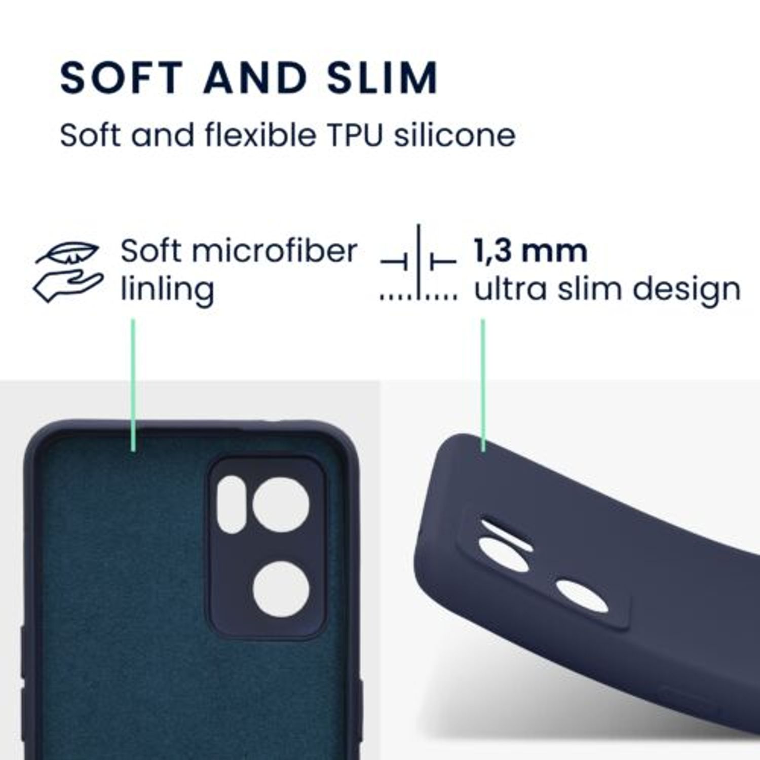 Husa Kwmobile pentru OPPO Find X5 Lite, Silicon, Albastru, 57633.186 fotografia produsului View 2 L