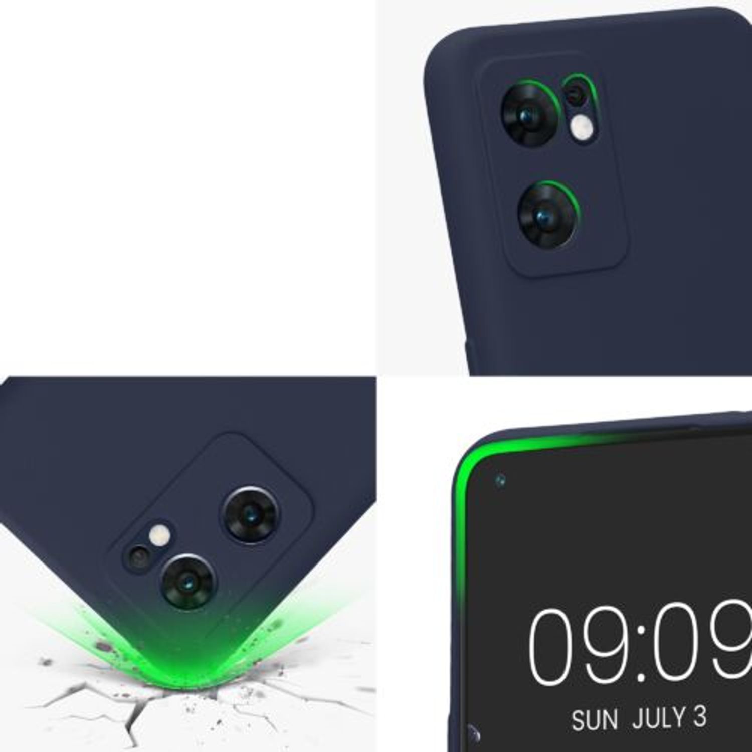 Husa Kwmobile pentru OPPO Find X5 Lite, Silicon, Albastru, 57633.186 fotografia produsului View 7 L