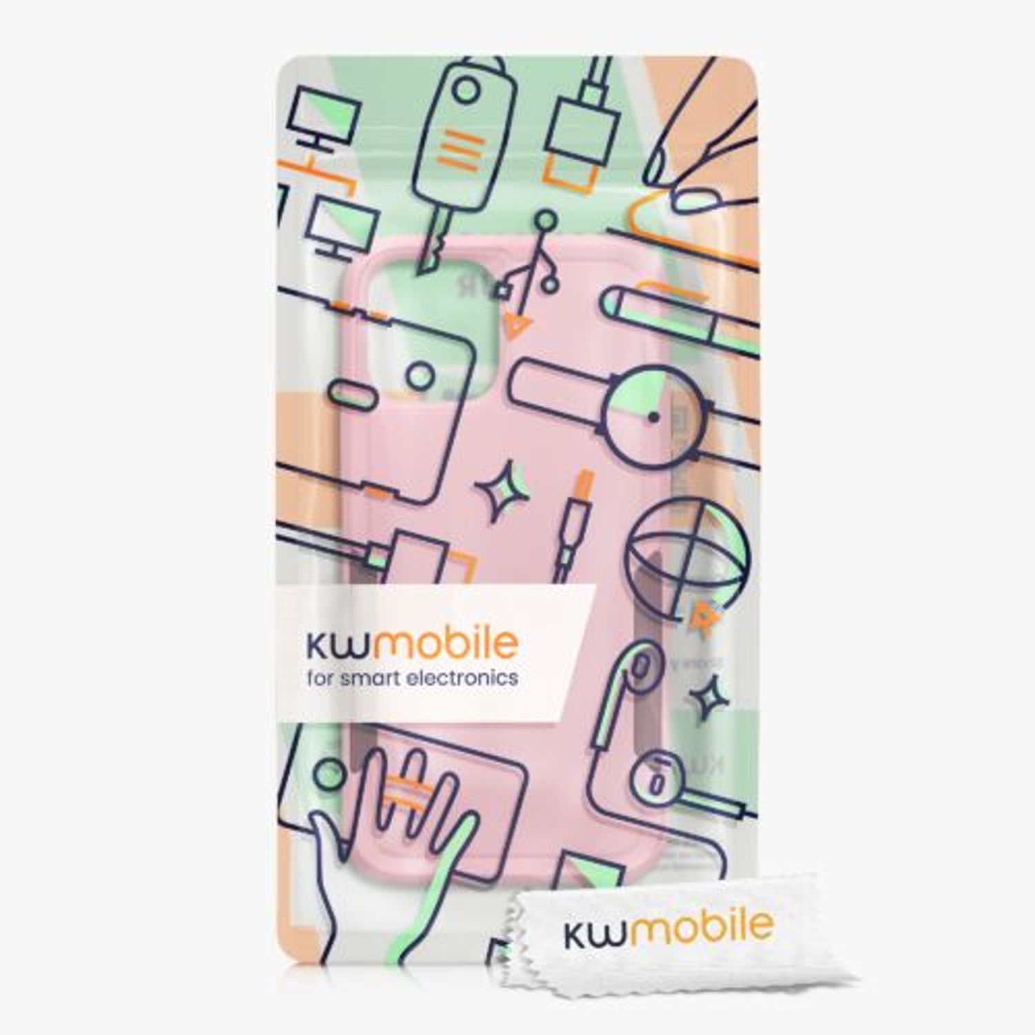 Husa Kwmobile pentru Apple iPhone 12/iPhone 12 Pro, Silicon, Roz, 59196.10 fotografia produsului View 8 L