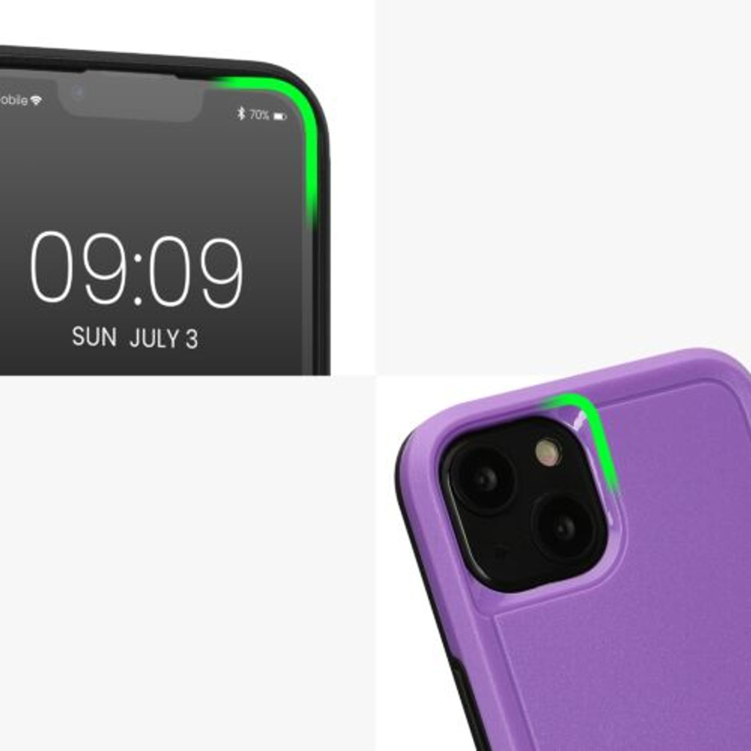 Husa Kwmobile pentru Apple iPhone 13, Silicon, Mov, 59198.108 fotografia produsului View 7 L