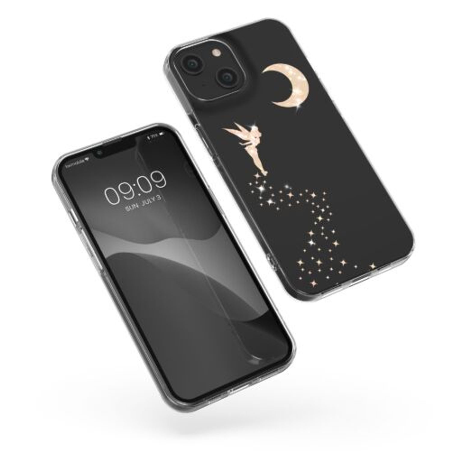 Husa Kwmobile pentru Apple iPhone 14, Silicon, Transparent/Auriu, 59204.02 fotografia produsului