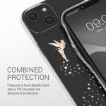 Husa Kwmobile pentru Apple iPhone 14, Silicon, Transparent/Auriu, 59204.02 fotografia produsului View 7 S