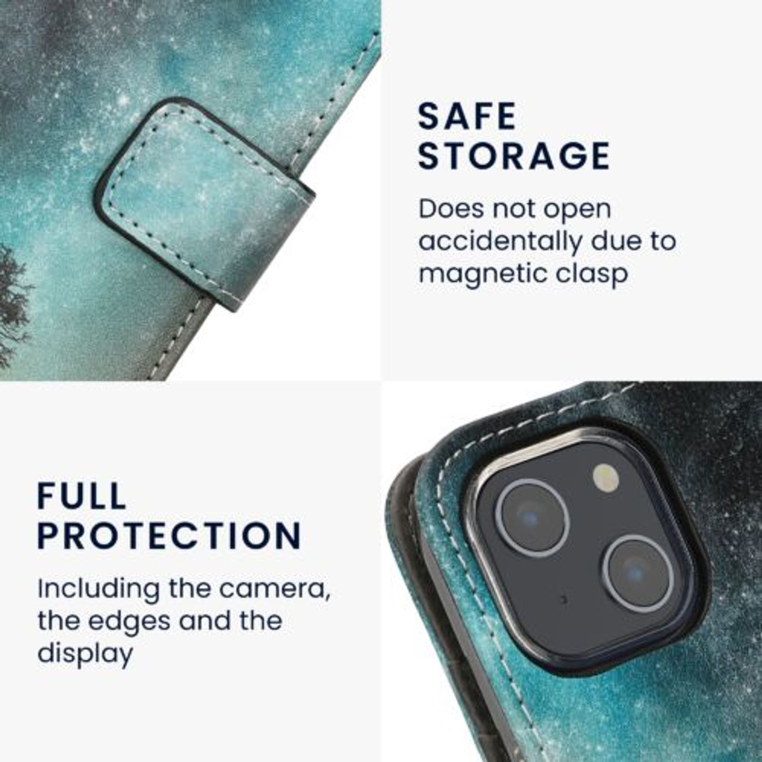 Husa Kwmobile pentru Apple iPhone 14, Piele ecologica, Multicolor, 59208.01 fotografia produsului View 4 L