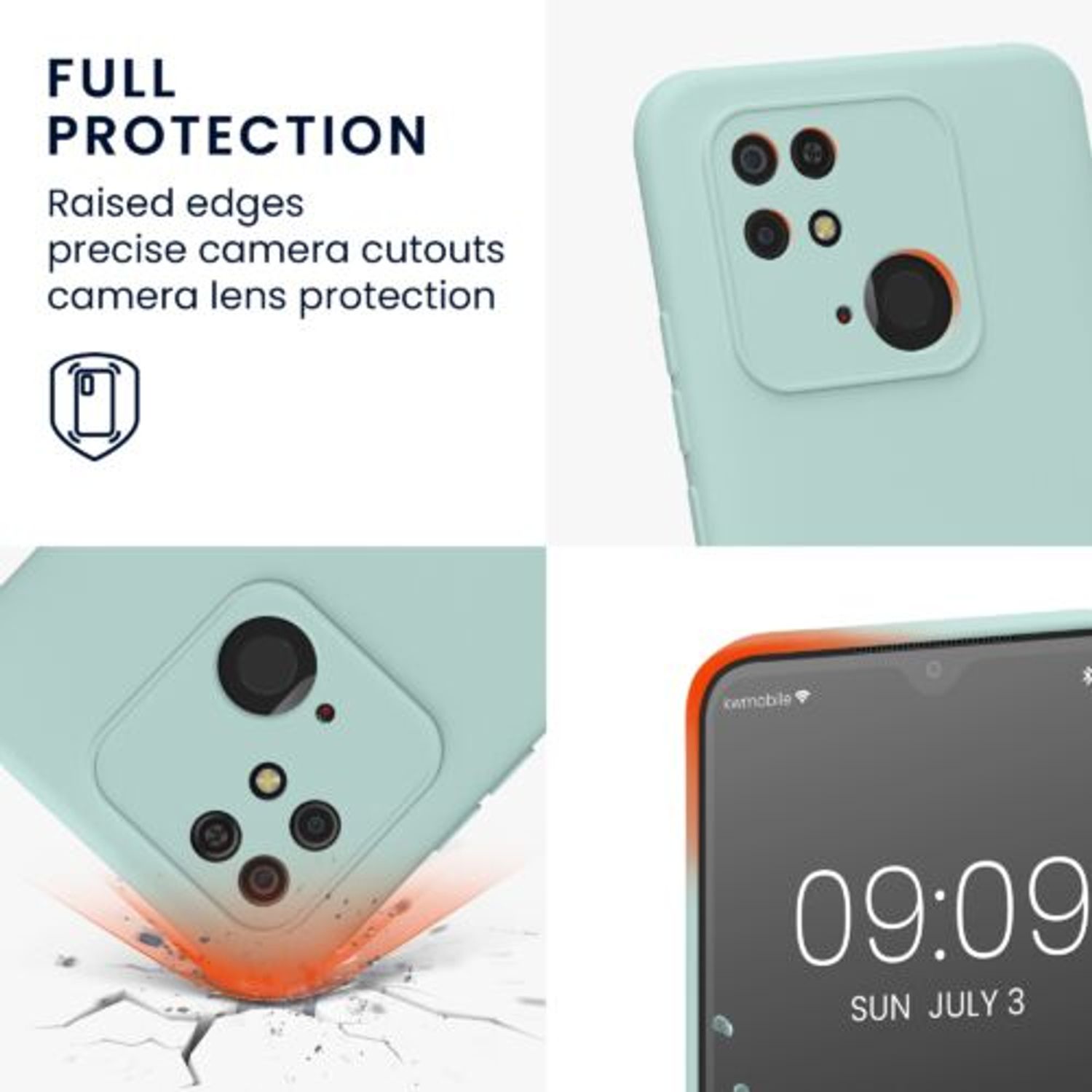 Husa Kwmobile pentru Xiaomi Redmi 10C, Silicon, Verde, 59229.200 fotografia produsului View 3 L