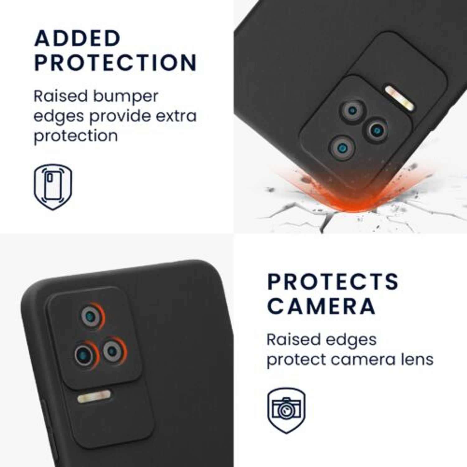 Husa Kwmobile pentru Xiaomi Poco F4, Silicon, Negru, 59244.47 fotografia produsului View 3 L
