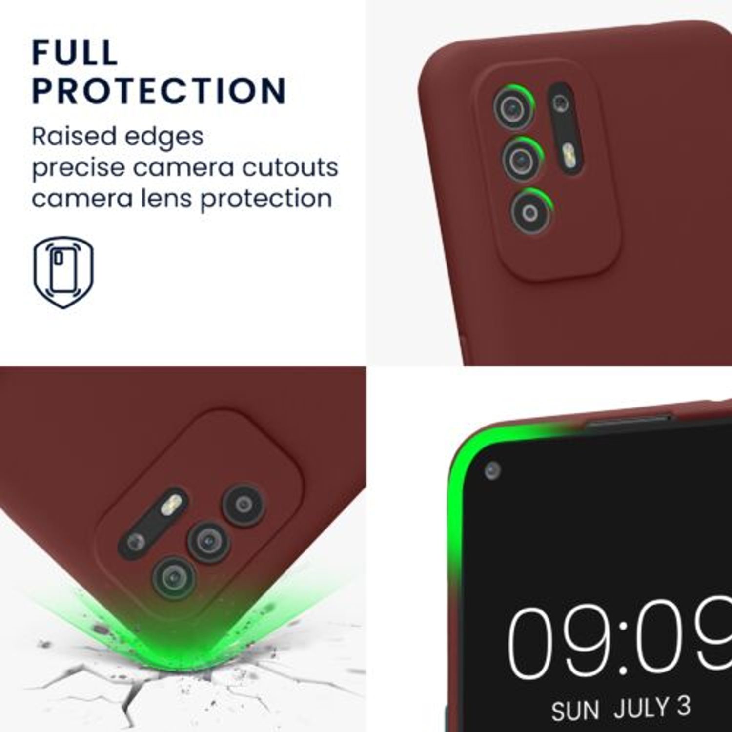 Husa Kwmobile pentru OPPO A94 5G, Silicon, Rosu, 58332.187 fotografia produsului View 4 L