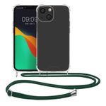 Husa Kwmobile pentru Apple iPhone 13 Mini, Silicon, Transparent/Verde, 55932.80 fotografia produsului