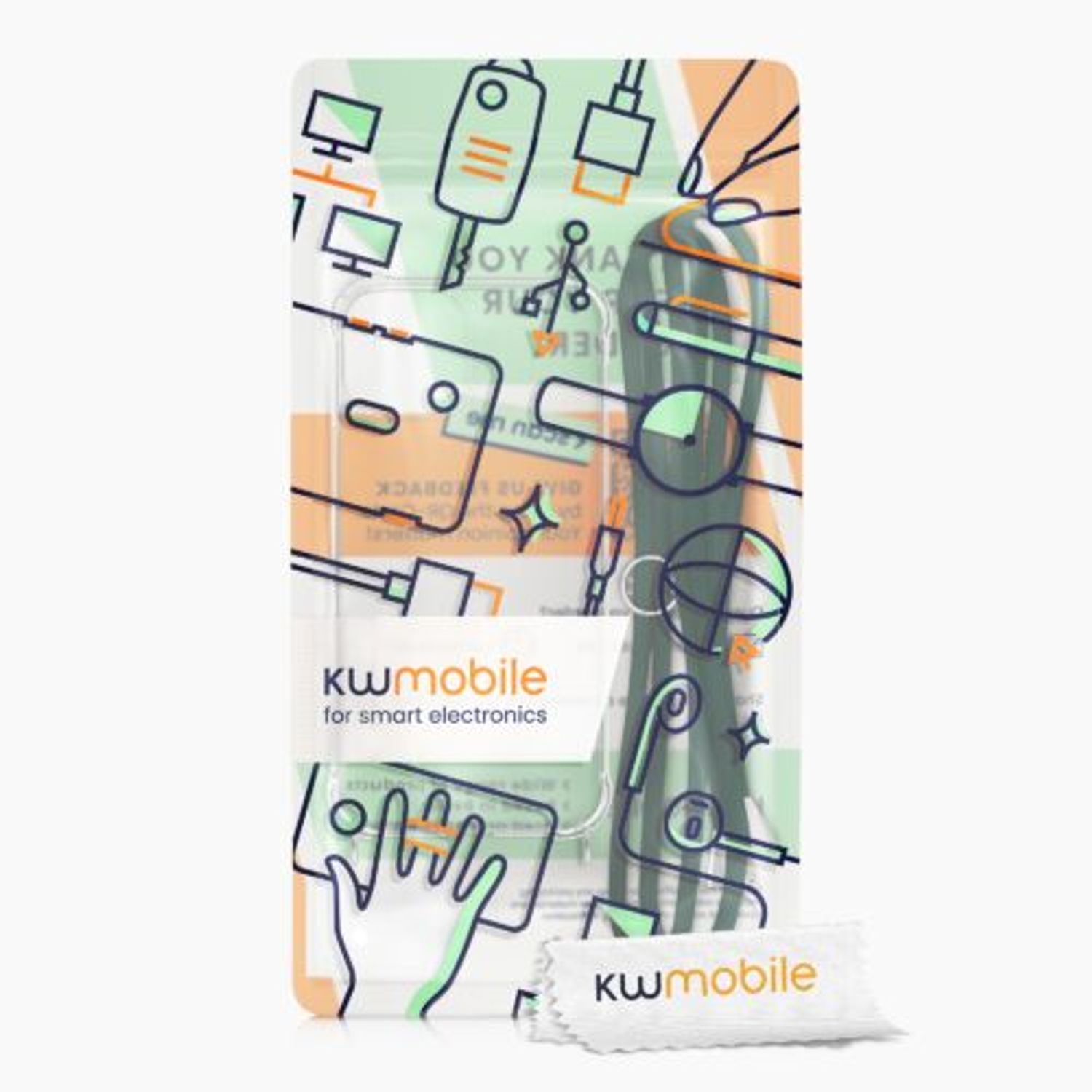 Husa Kwmobile pentru Apple iPhone 13 Mini, Silicon, Transparent/Verde, 55932.80 fotografia produsului View 7 L