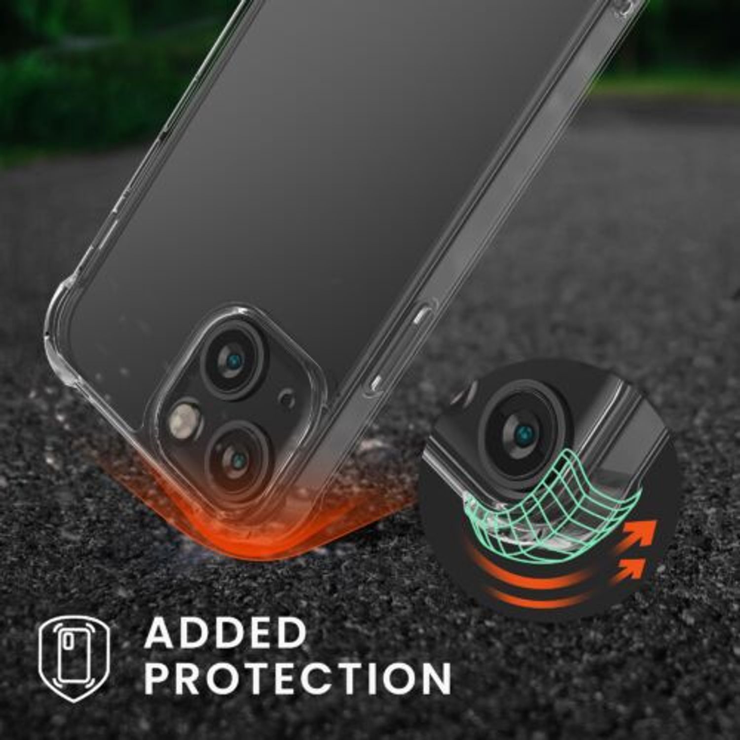Husa Kwmobile pentru Apple iPhone 13 Mini, Silicon, Transparent/Verde, 55932.80 fotografia produsului View 2 L