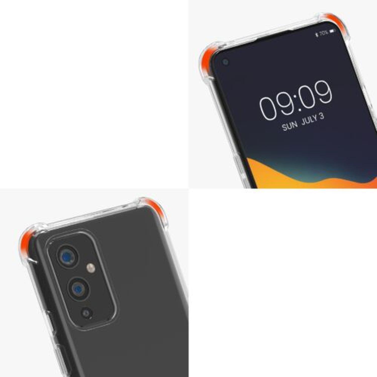 Husa Kwmobile pentru OnePlus 9, Silicon, Transparent/Verde, 54436.80 fotografia produsului View 8 L
