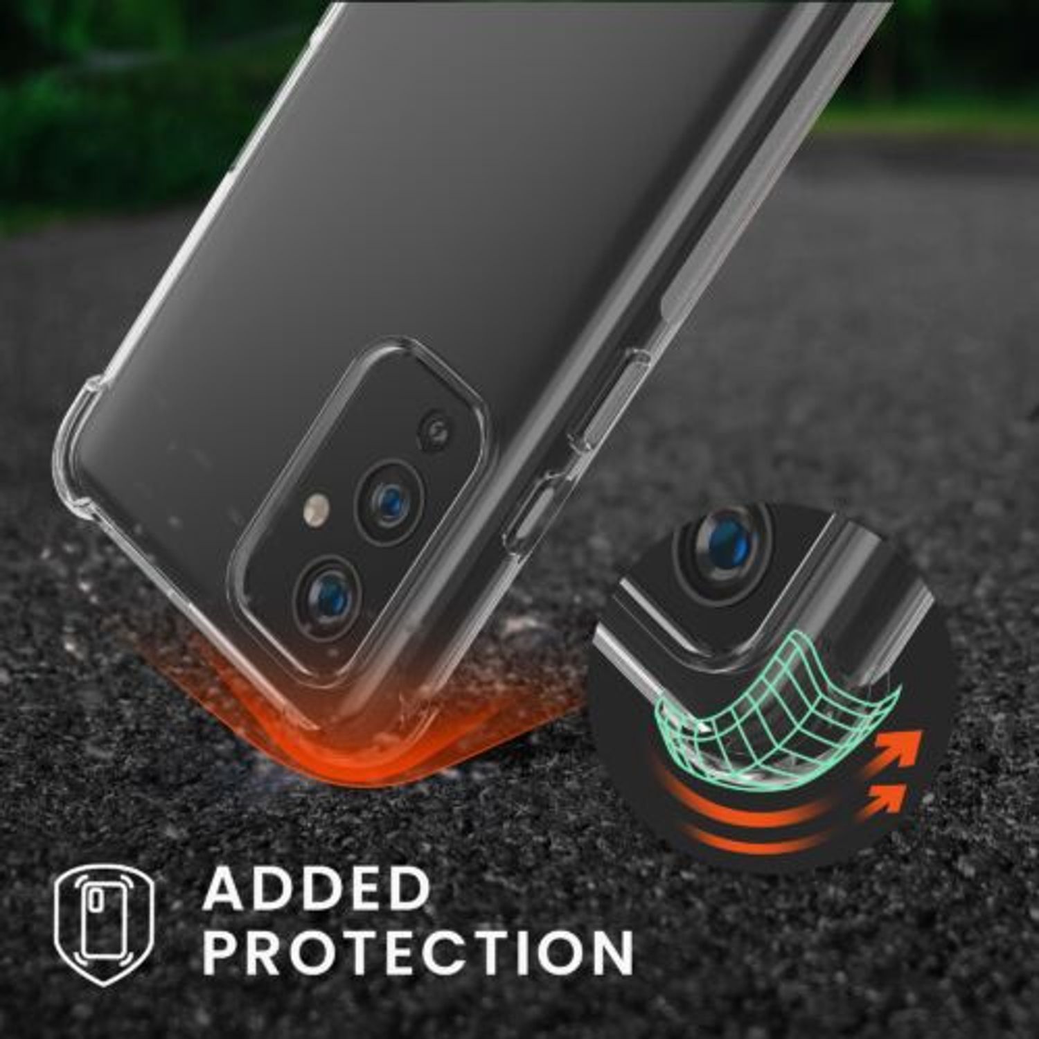 Husa Kwmobile pentru OnePlus 9, Silicon, Transparent/Verde, 54436.80 fotografia produsului View 2 L