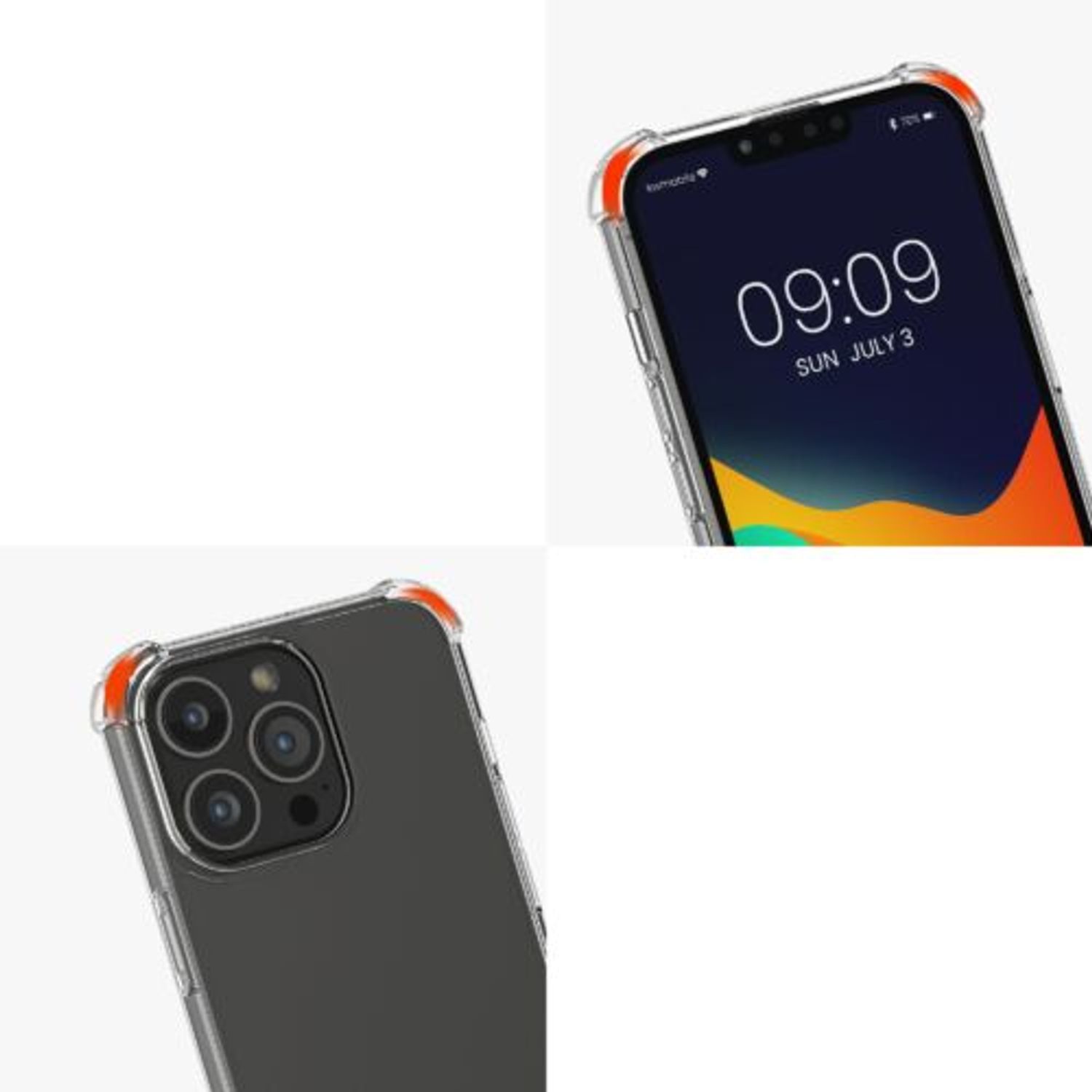 Husa Kwmobile pentru Apple iPhone 13 Pro, Silicon, Transparent/Albastru, 55963.04 fotografia produsului View 8 L