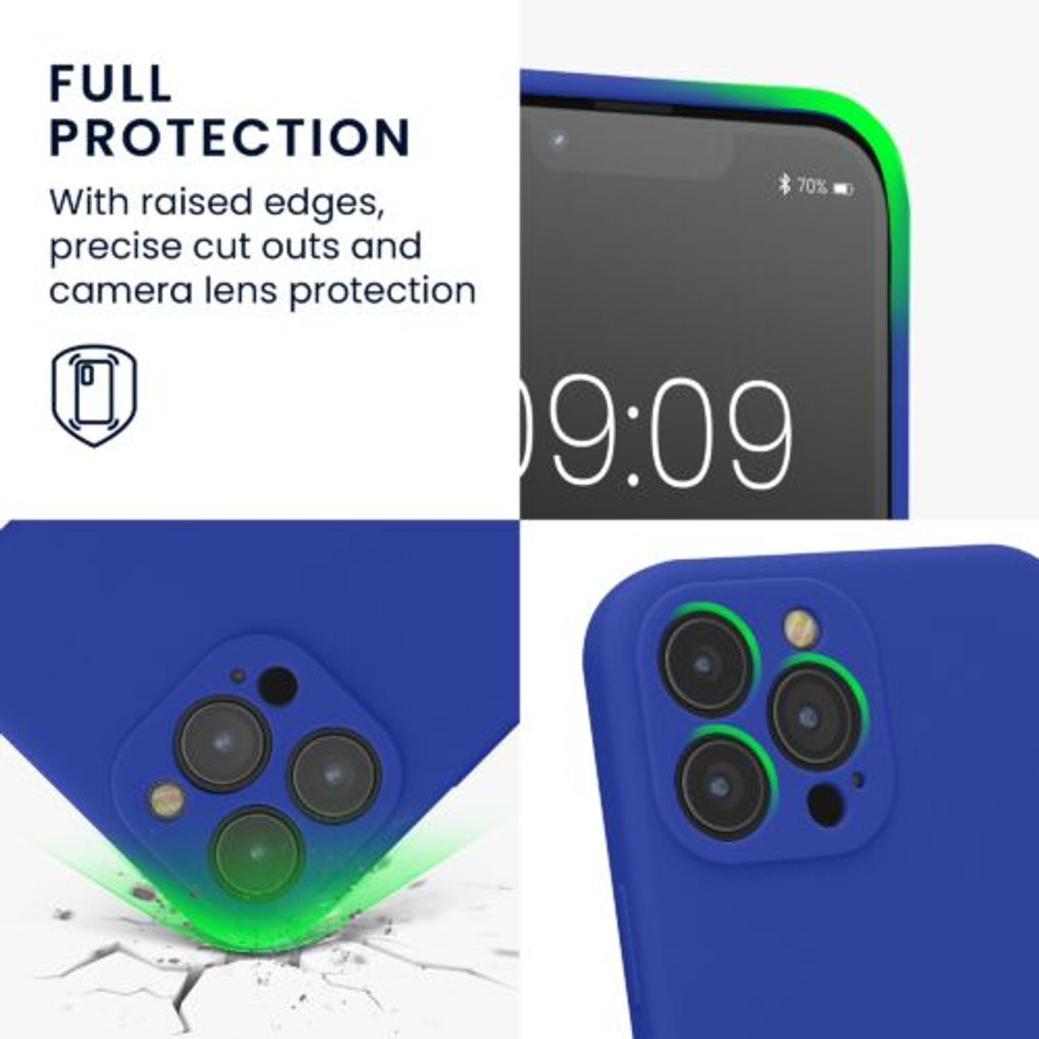 Husa Kwmobile pentru Apple iPhone 13 Pro Max, Silicon, Albastru, 59361.134 fotografia produsului View 3 L