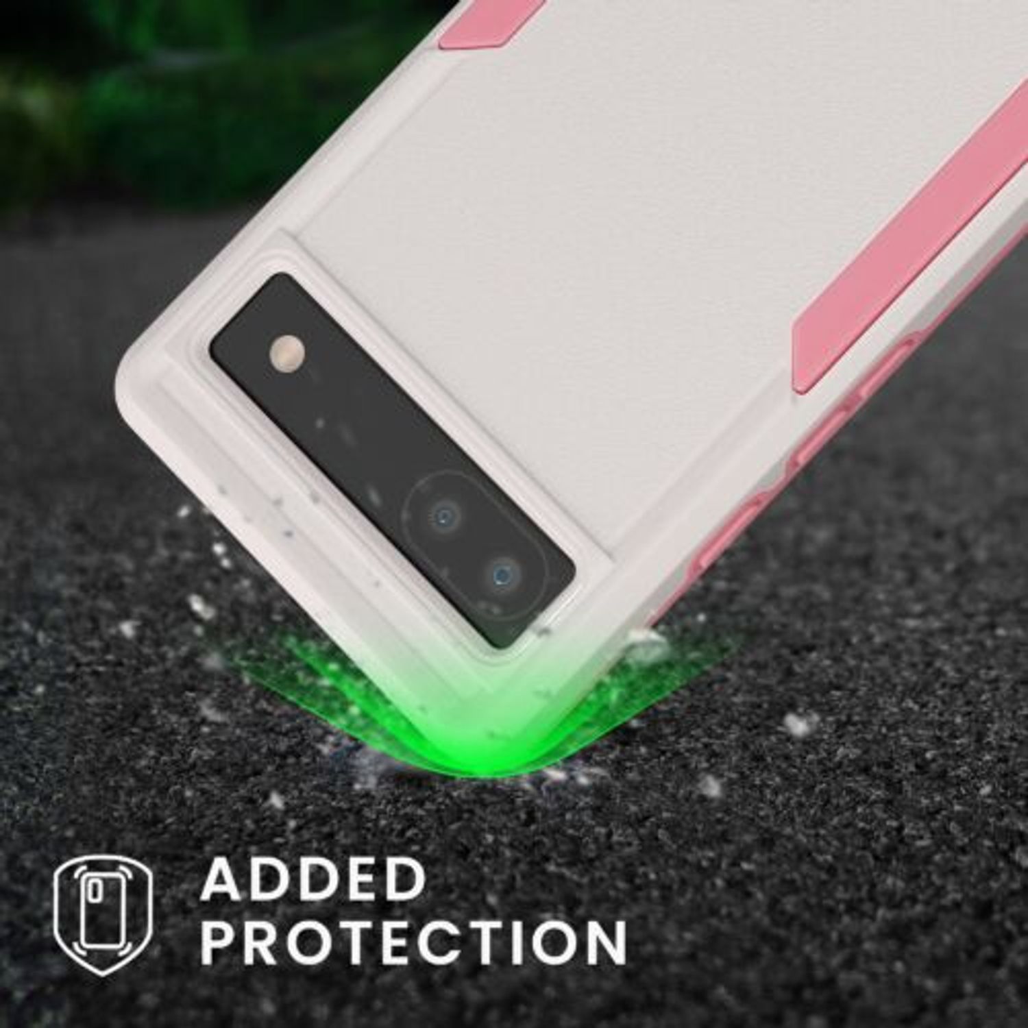 Husa Kwmobile pentru Google Pixel 6a, Silicon, Alb/Roz, 59376.02 fotografia produsului View 6 L