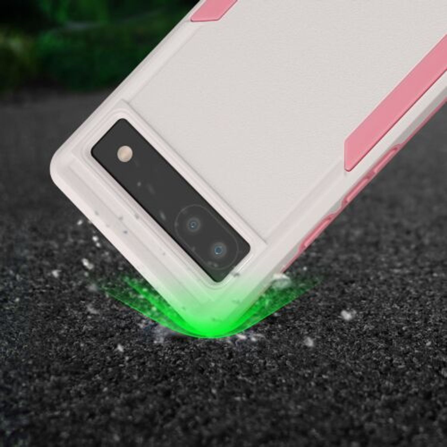 Husa Kwmobile pentru Google Pixel 6a, Silicon, Alb/Roz, 59376.02 fotografia produsului View 8 L