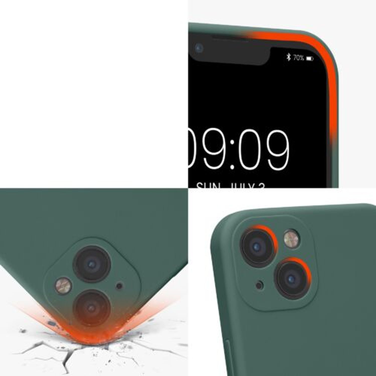 Husa Kwmobile pentru Apple iPhone 13, Silicon, Verde, 59359.166 fotografia produsului View 8 L