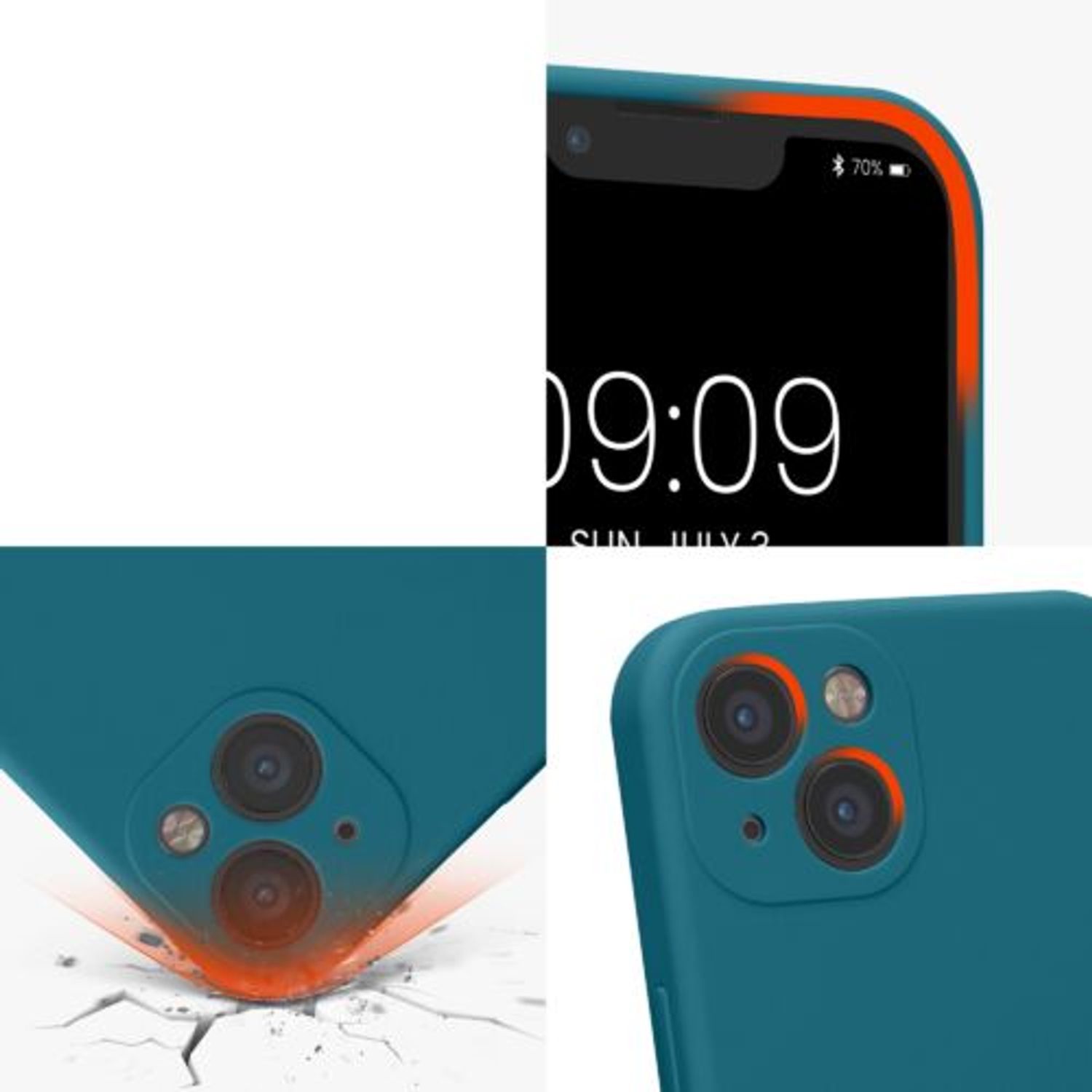 Husa Kwmobile pentru Apple iPhone 13, Silicon, Verde, 59359.57 fotografia produsului View 8 L