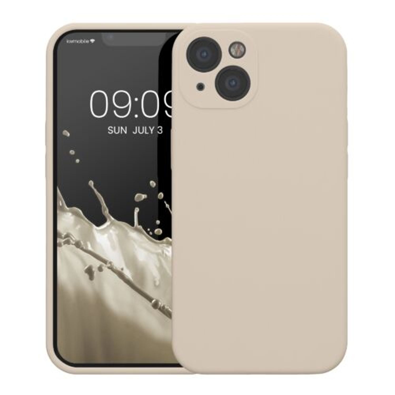 Husa Kwmobile pentru Apple iPhone 13, Silicon, Crem, 59359.16 fotografia produsului