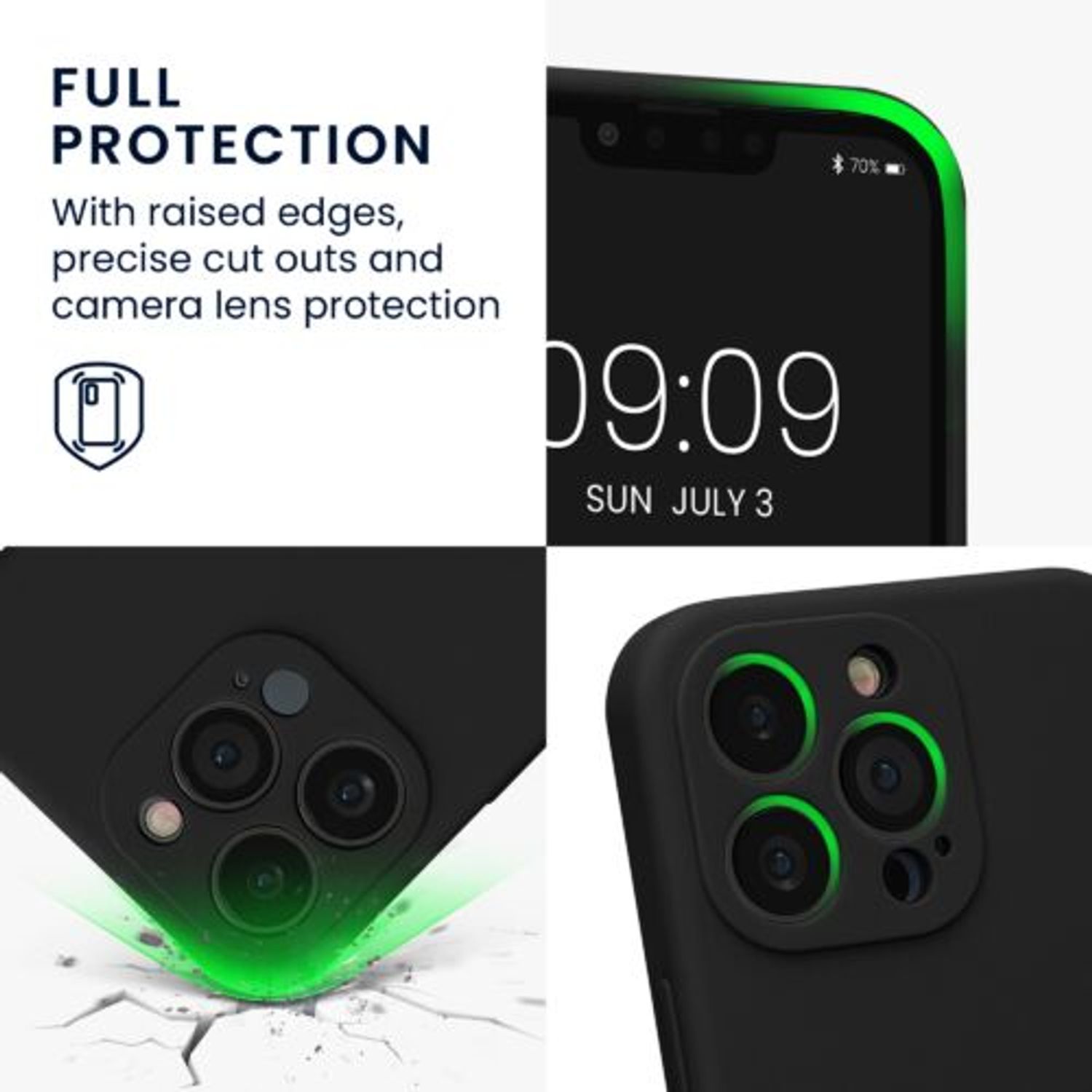 Husa Kwmobile pentru Apple iPhone 13 Pro, Silicon, Negru, 59360.01 fotografia produsului View 3 L