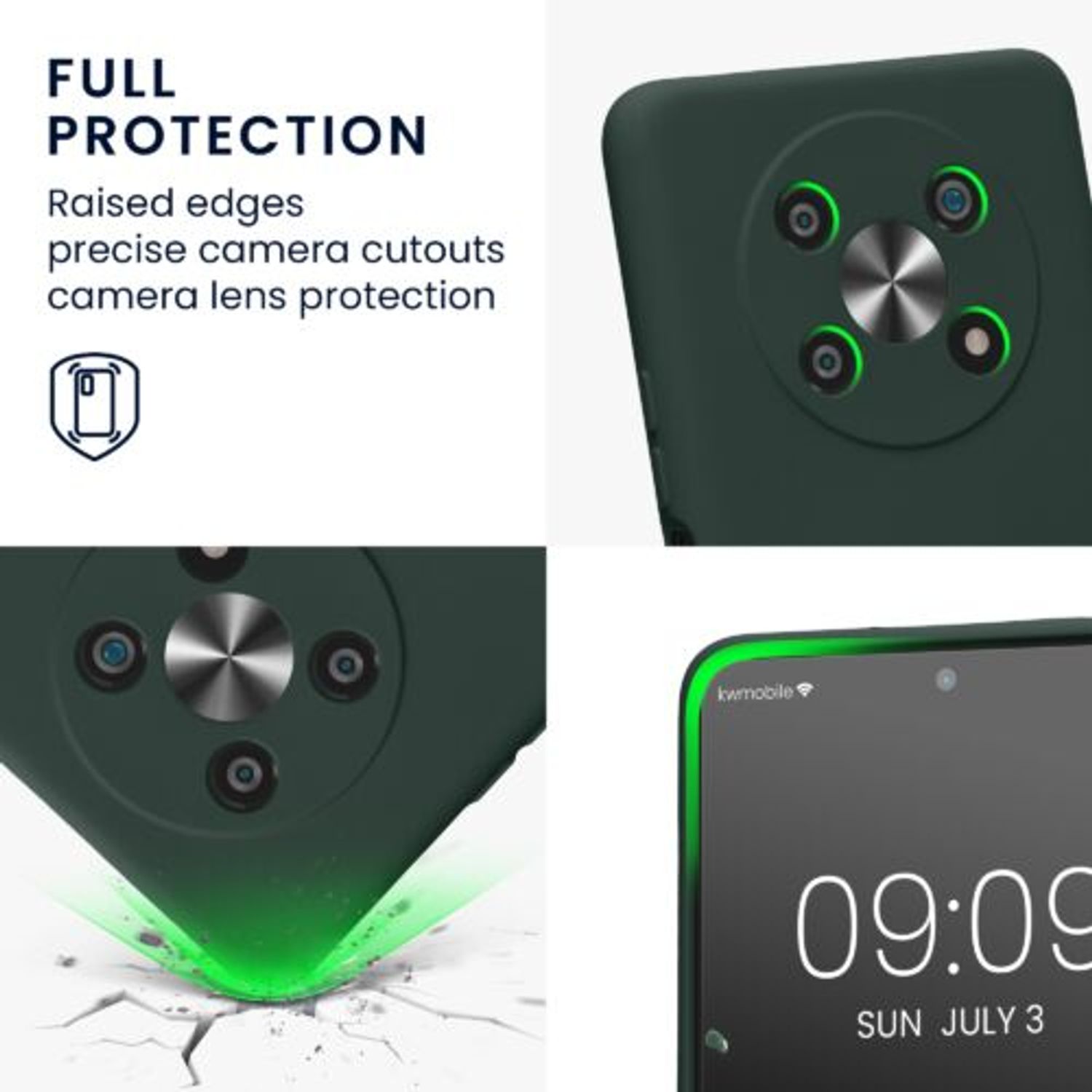 Husa Kwmobile pentru Honor Magic 4 Lite 5G, Silicon, Verde, 59335.169 fotografia produsului View 4 L