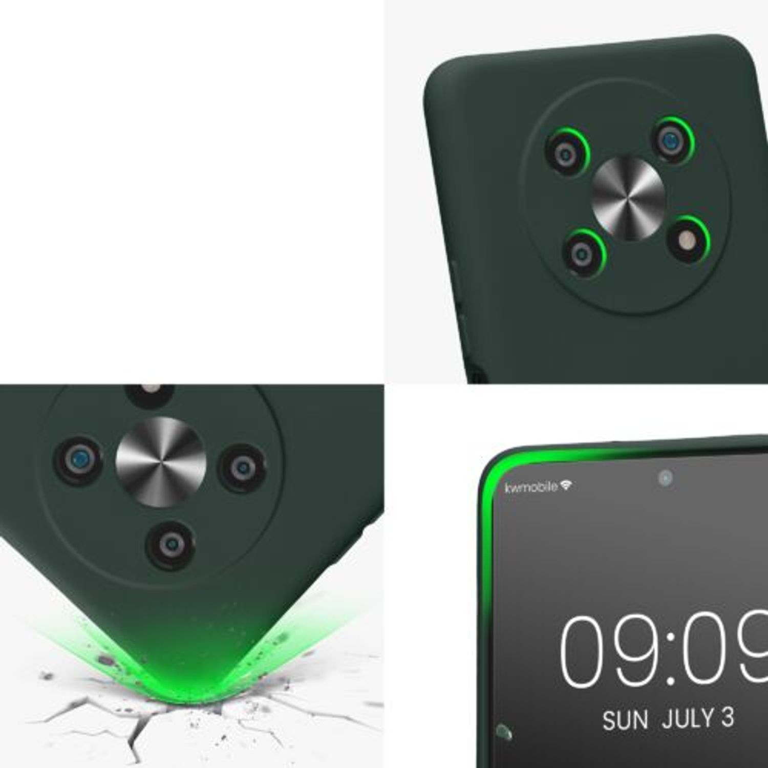 Husa Kwmobile pentru Honor Magic 4 Lite 5G, Silicon, Verde, 59335.169 fotografia produsului View 8 L