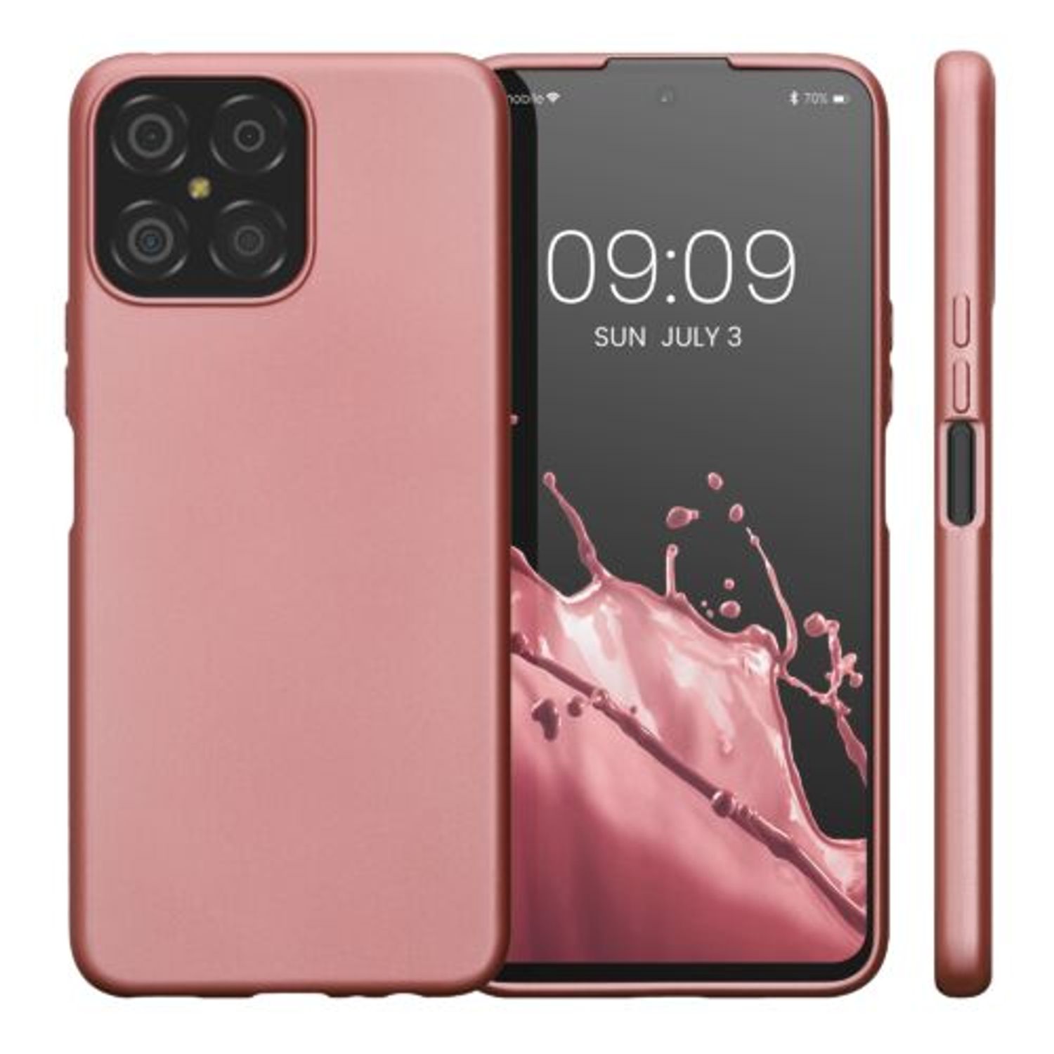Husa Kwmobile pentru Honor X8, Silicon, Rose Gold, 59329.31 fotografia produsului