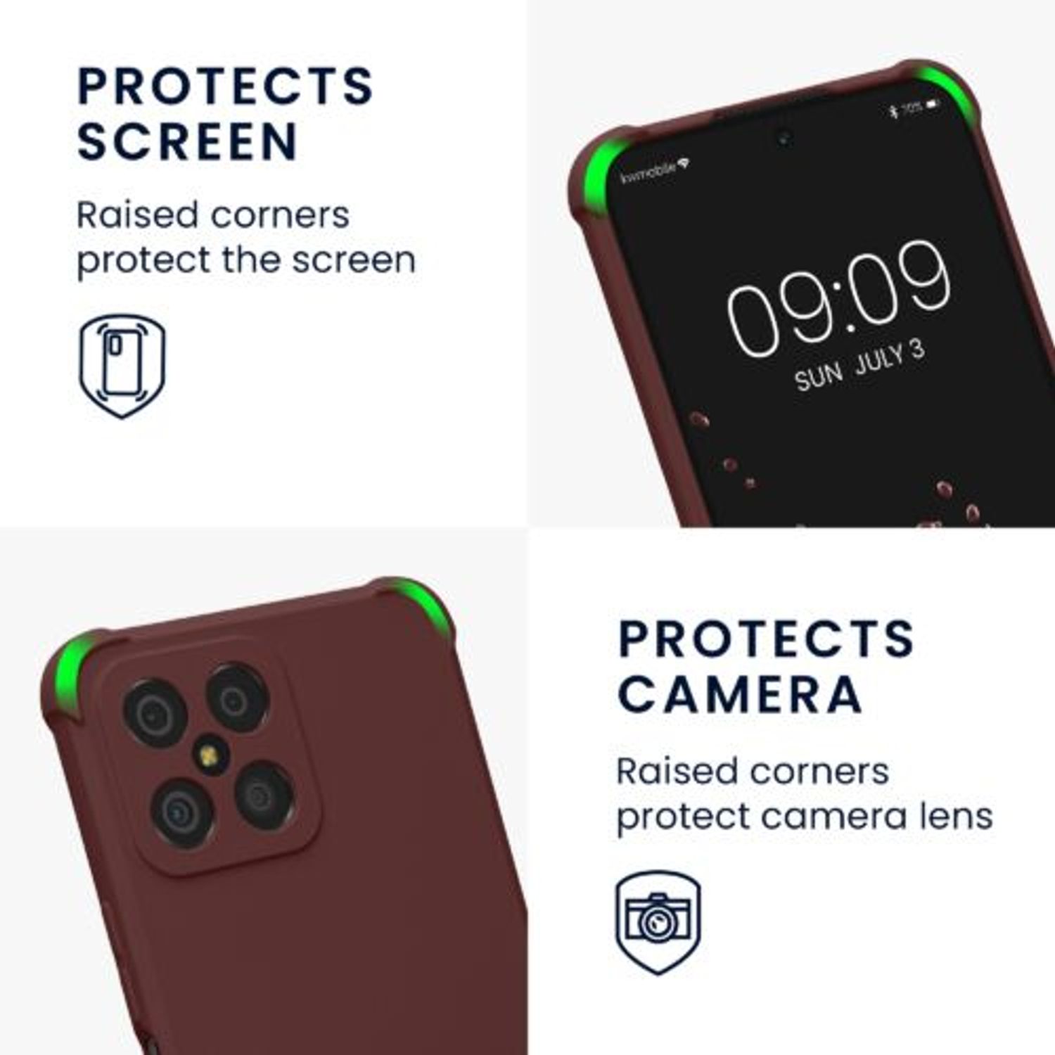 Husa Kwmobile pentru Honor X8, Silicon, Rosu, 59331.187 fotografia produsului View 3 L