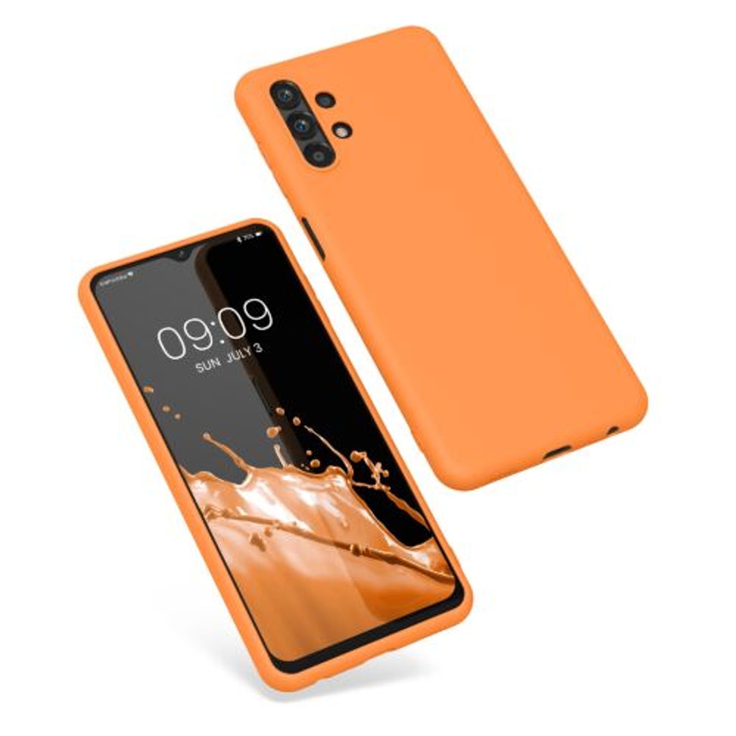 Husa Kwmobile pentru Samsung Galaxy A13, Silicon, Portocaliu, 57805.150 fotografia produsului