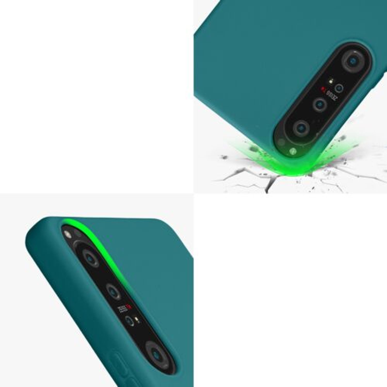 Husa Kwmobile pentru Sony Xperia 1 IV, Silicon, Verde, 58661.57 fotografia produsului View 8 L