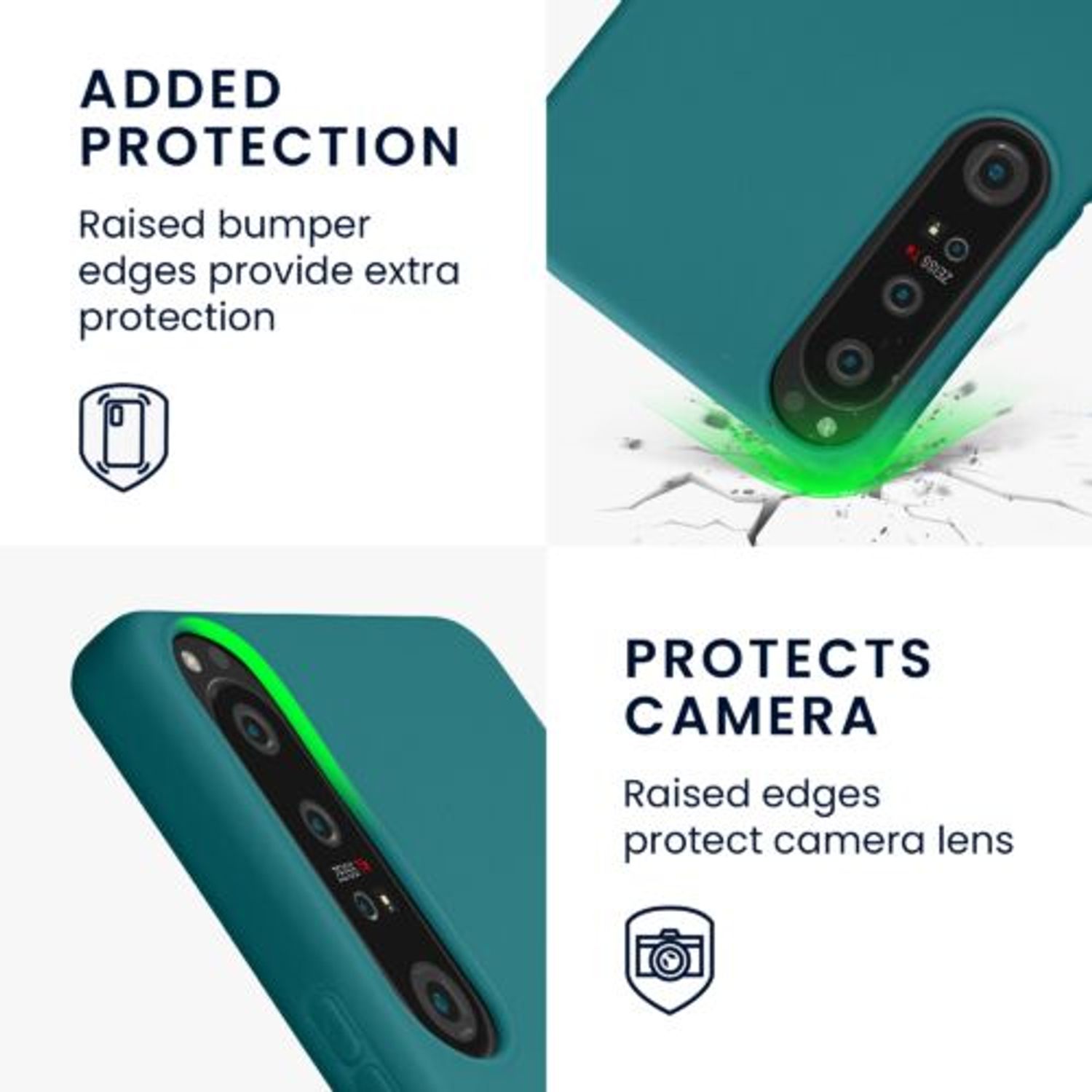 Husa Kwmobile pentru Sony Xperia 1 IV, Silicon, Verde, 58661.57 fotografia produsului View 3 L