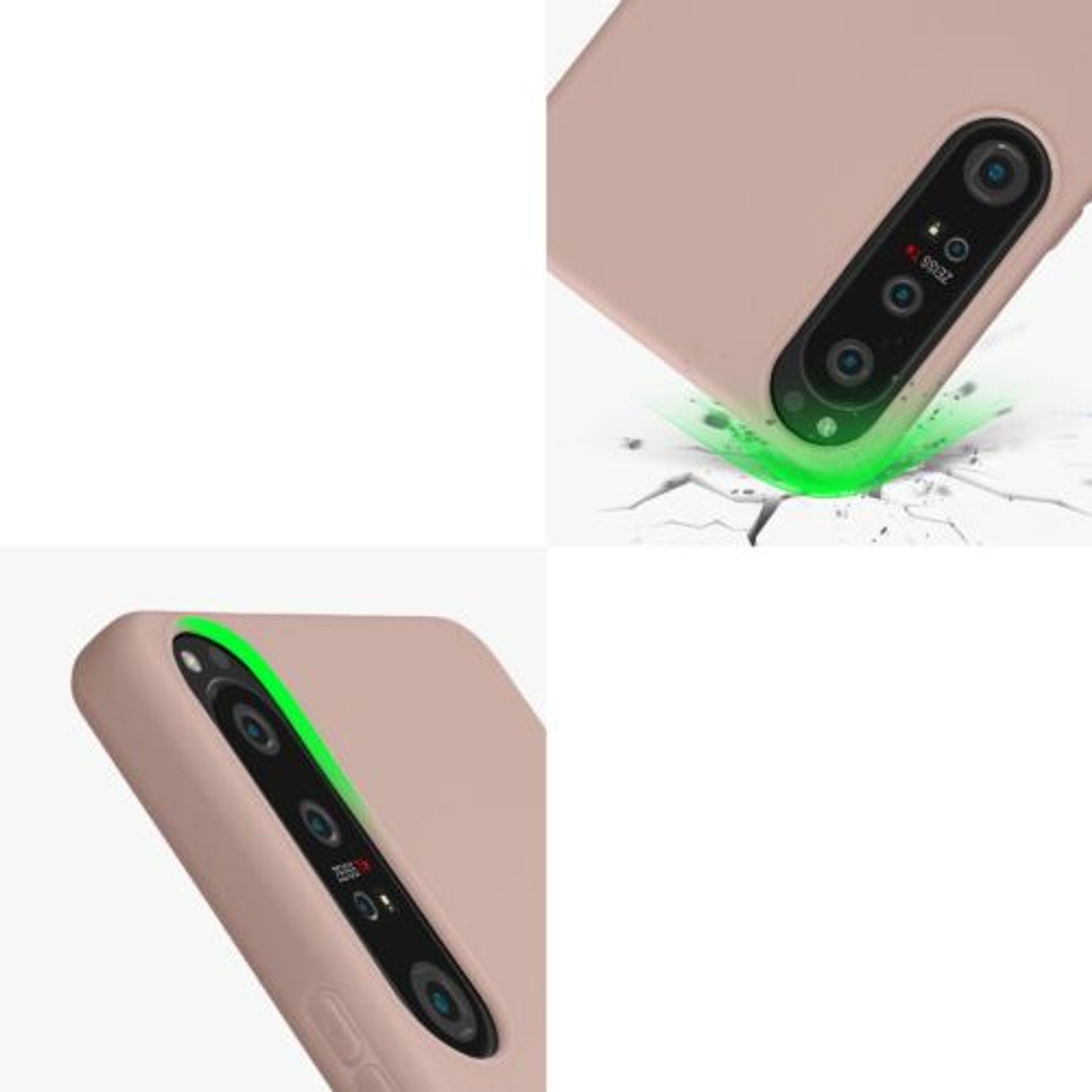 Husa Kwmobile pentru Sony Xperia 1 IV, Silicon, Crem, 58661.52 fotografia produsului View 8 L