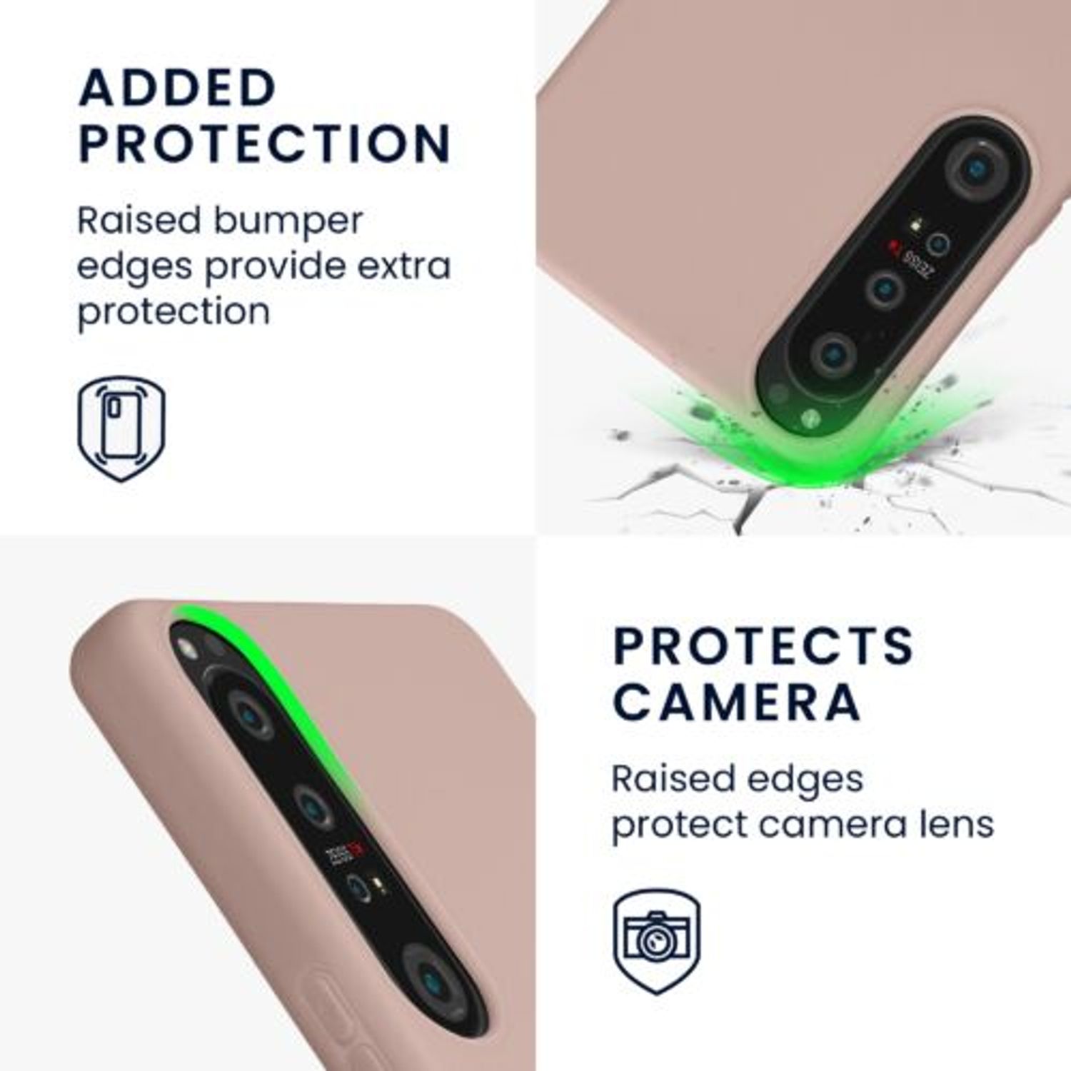 Husa Kwmobile pentru Sony Xperia 1 IV, Silicon, Crem, 58661.52 fotografia produsului View 3 L
