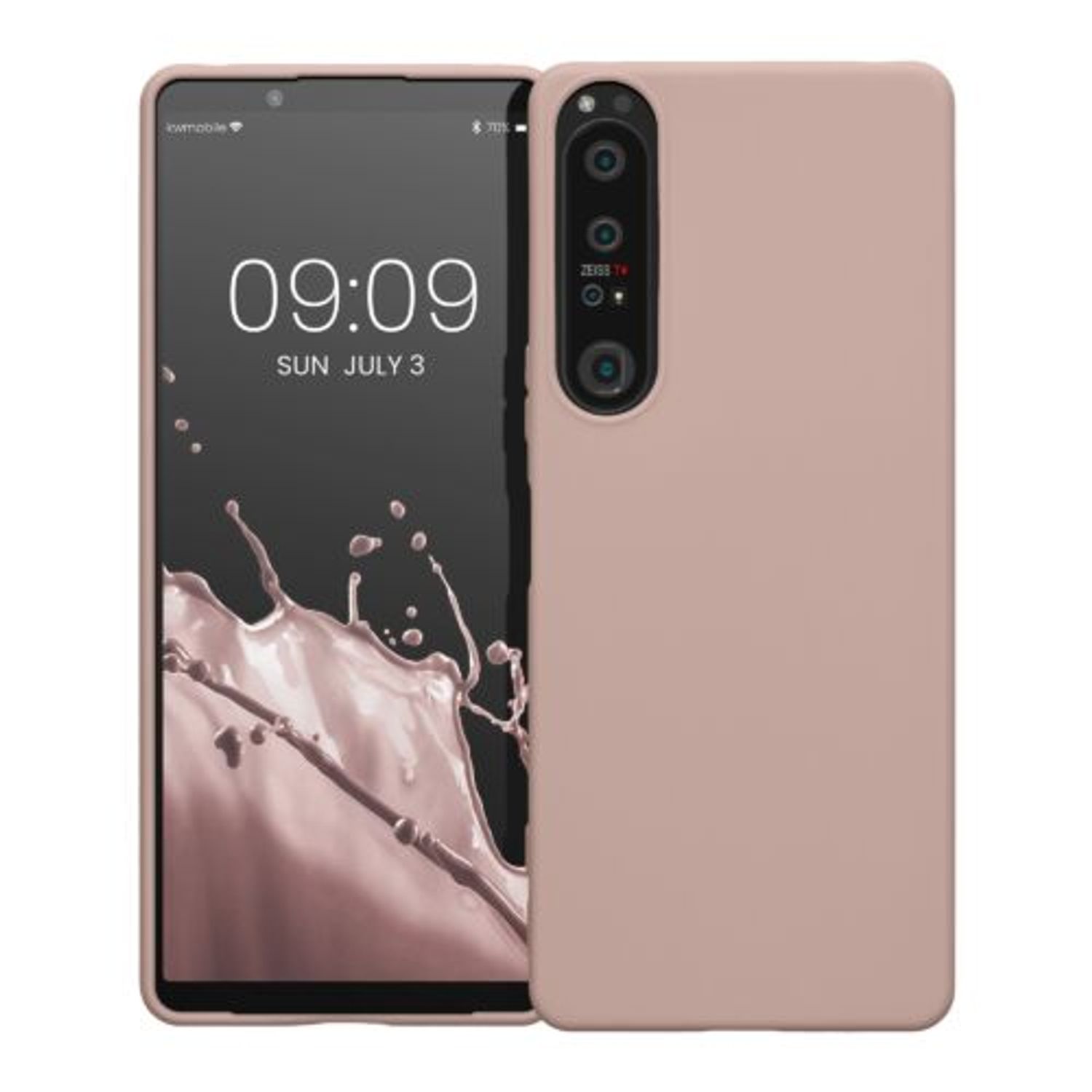 Husa Kwmobile pentru Sony Xperia 1 IV, Silicon, Crem, 58661.52 fotografia produsului