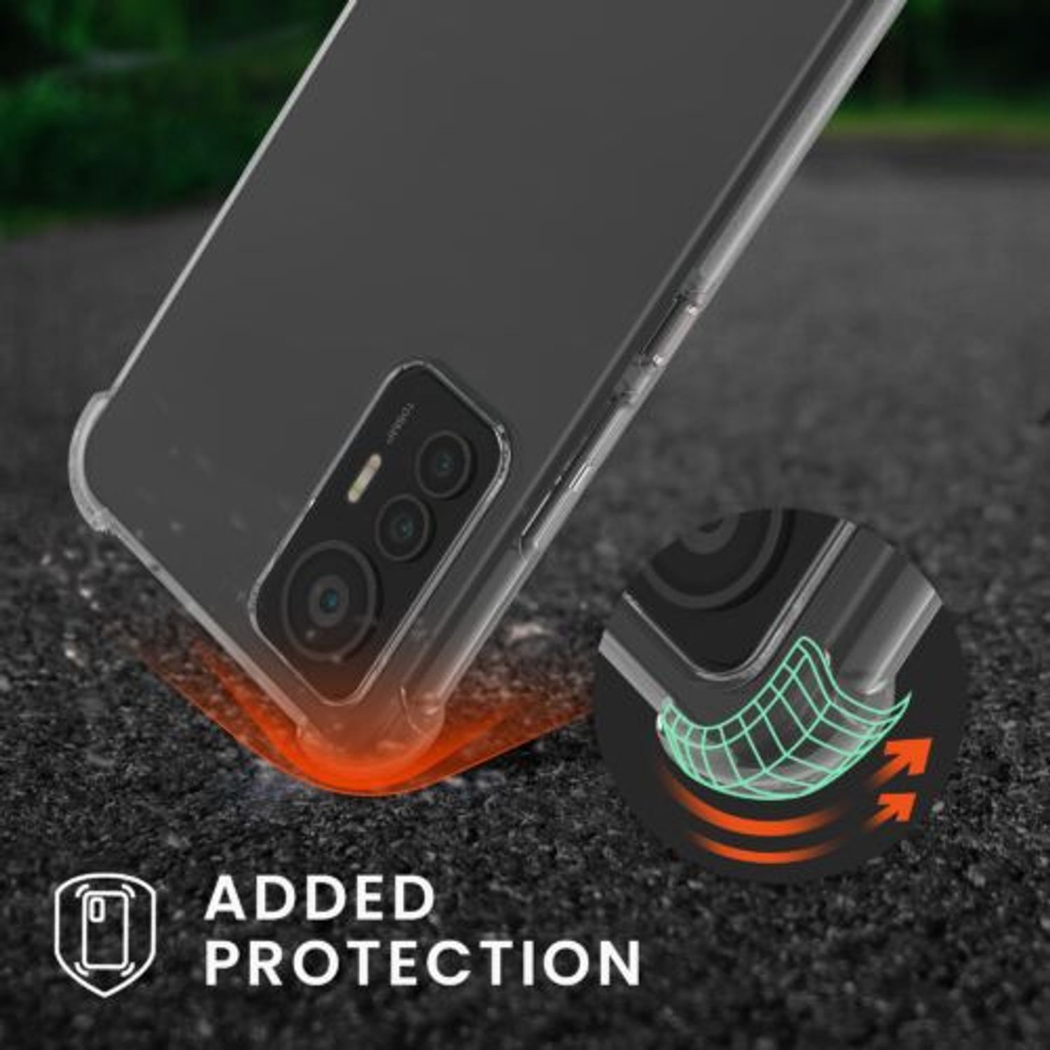 Husa Kwmobile pentru Xiaomi 12 Lite, Silicon, Transparent/Negru, 59406.01 fotografia produsului View 2 L