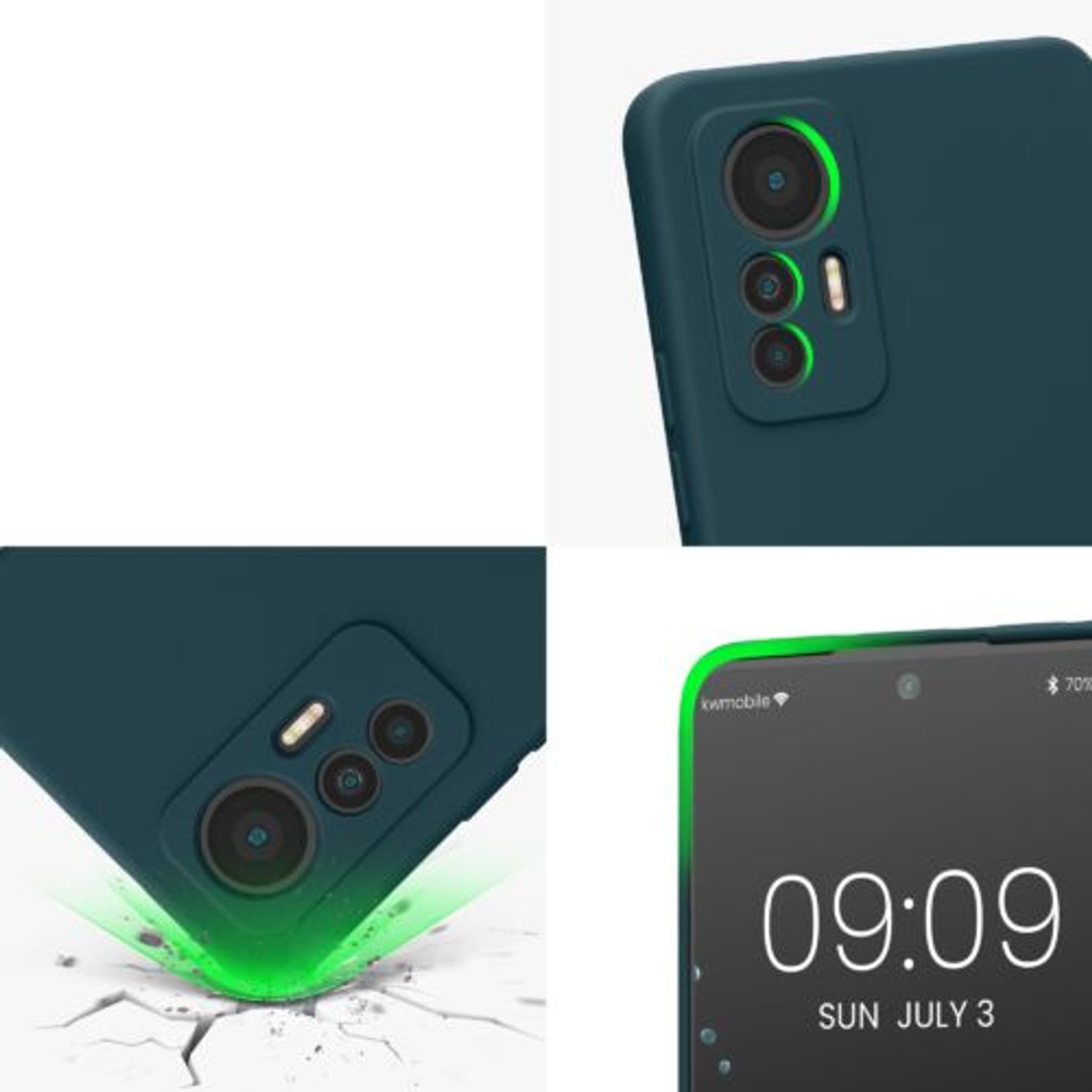 Husa Kwmobile pentru Xiaomi 12 Lite, Silicon, Verde, 59405.57 fotografia produsului View 7 L