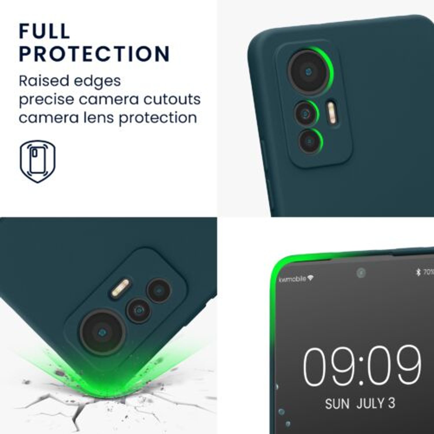 Husa Kwmobile pentru Xiaomi 12 Lite, Silicon, Verde, 59405.57 fotografia produsului View 6 L