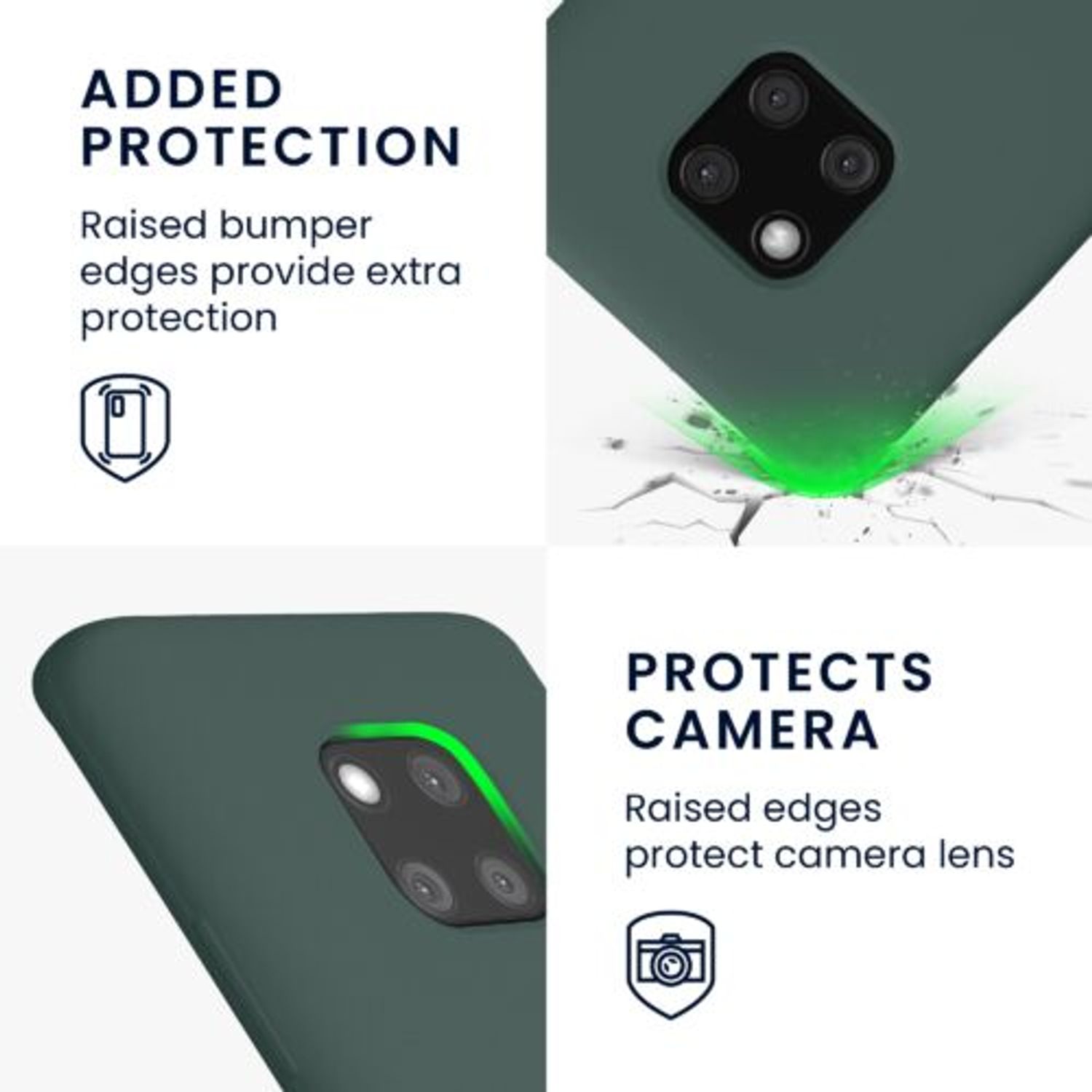 Husa Kwmobile pentru Huawei Mate 20 Pro, Silicon, Verde, 52287.169 fotografia produsului View 3 L