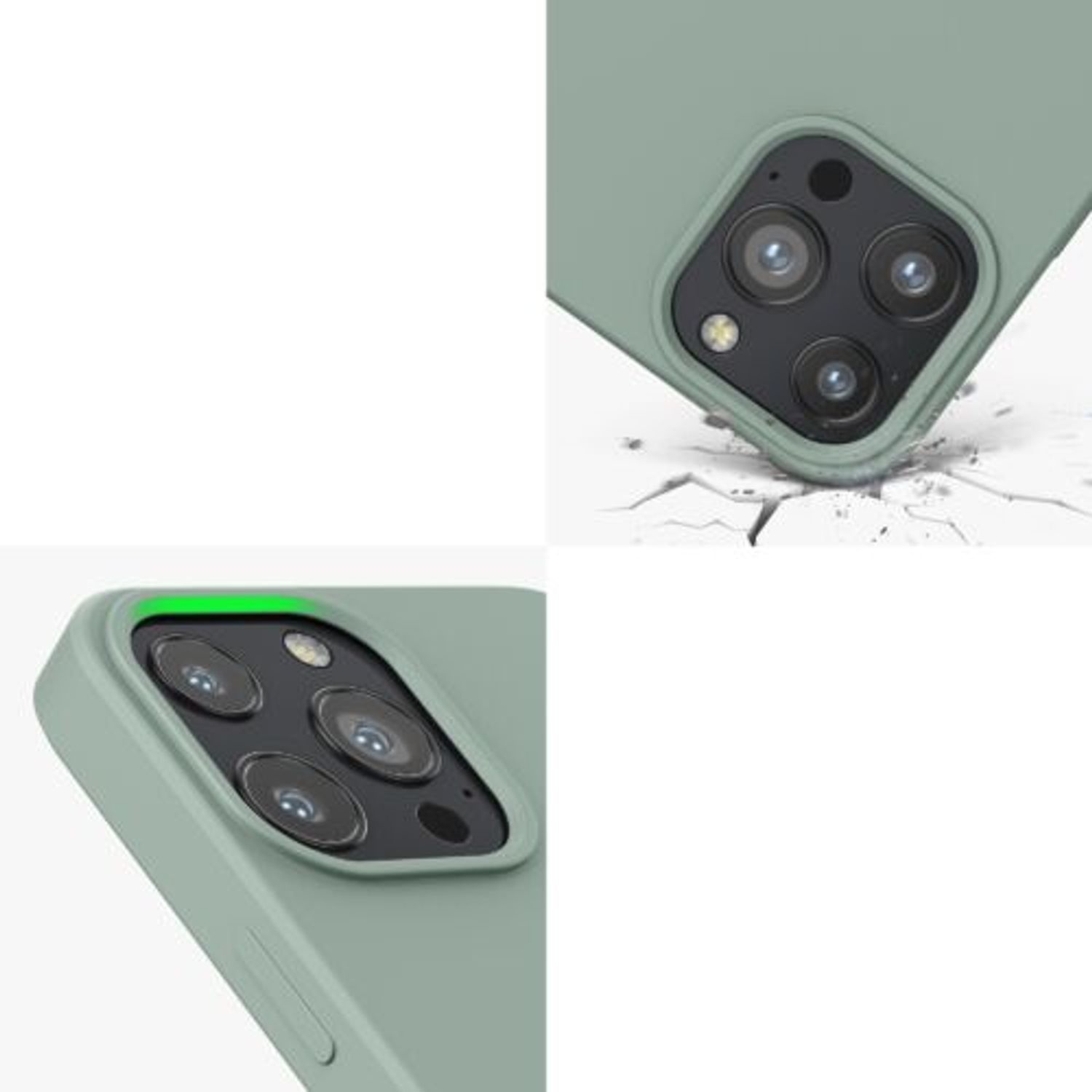 Husa Kwmobile pentru Apple iPhone 13 Pro Max, Silicon, Verde, 55975.172 fotografia produsului View 8 L