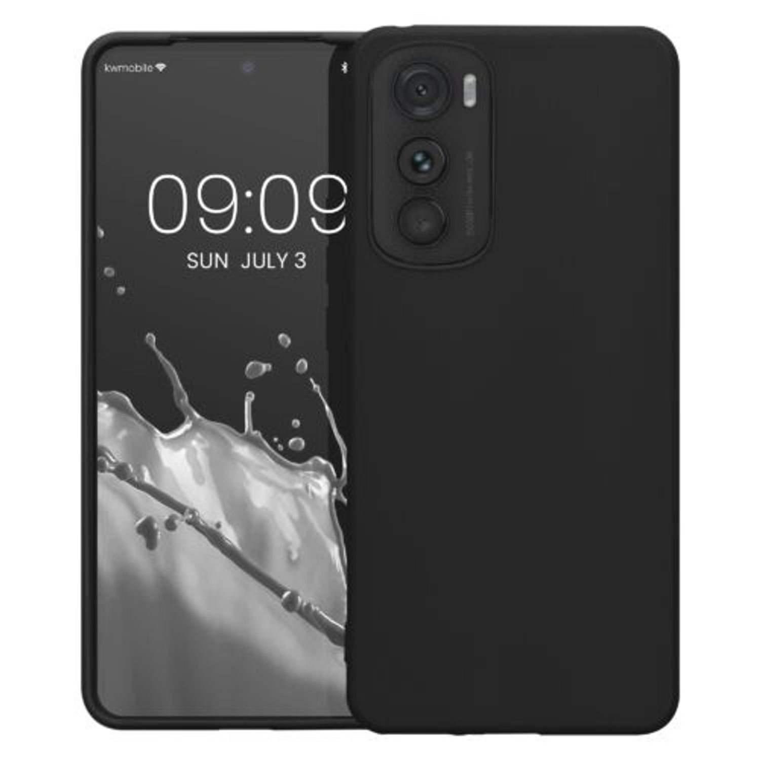 Husa Kwmobile pentru Motorola Edge 30, Silicon, Negru, 59412.47 fotografia produsului
