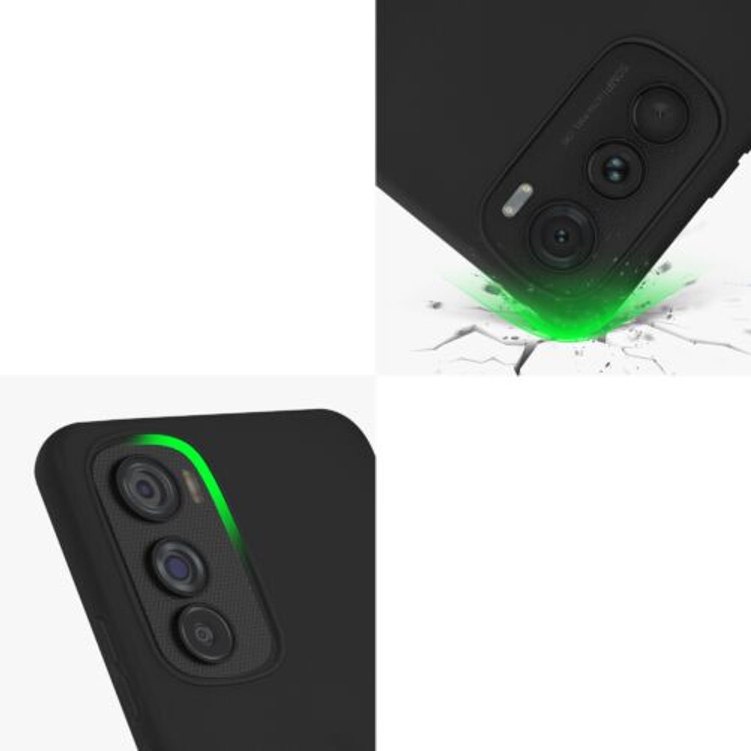 Husa Kwmobile pentru Motorola Edge 30, Silicon, Negru, 59412.47 fotografia produsului View 7 L