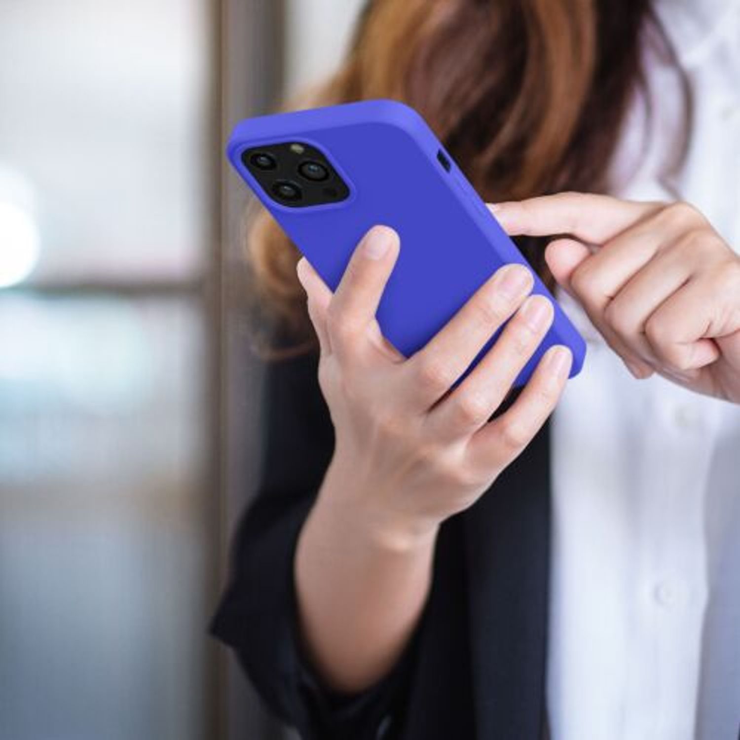 Husa Kwmobile pentru Apple iPhone 13 Pro Max, Silicon, Albastru, 55975.134 fotografia produsului View 9 L