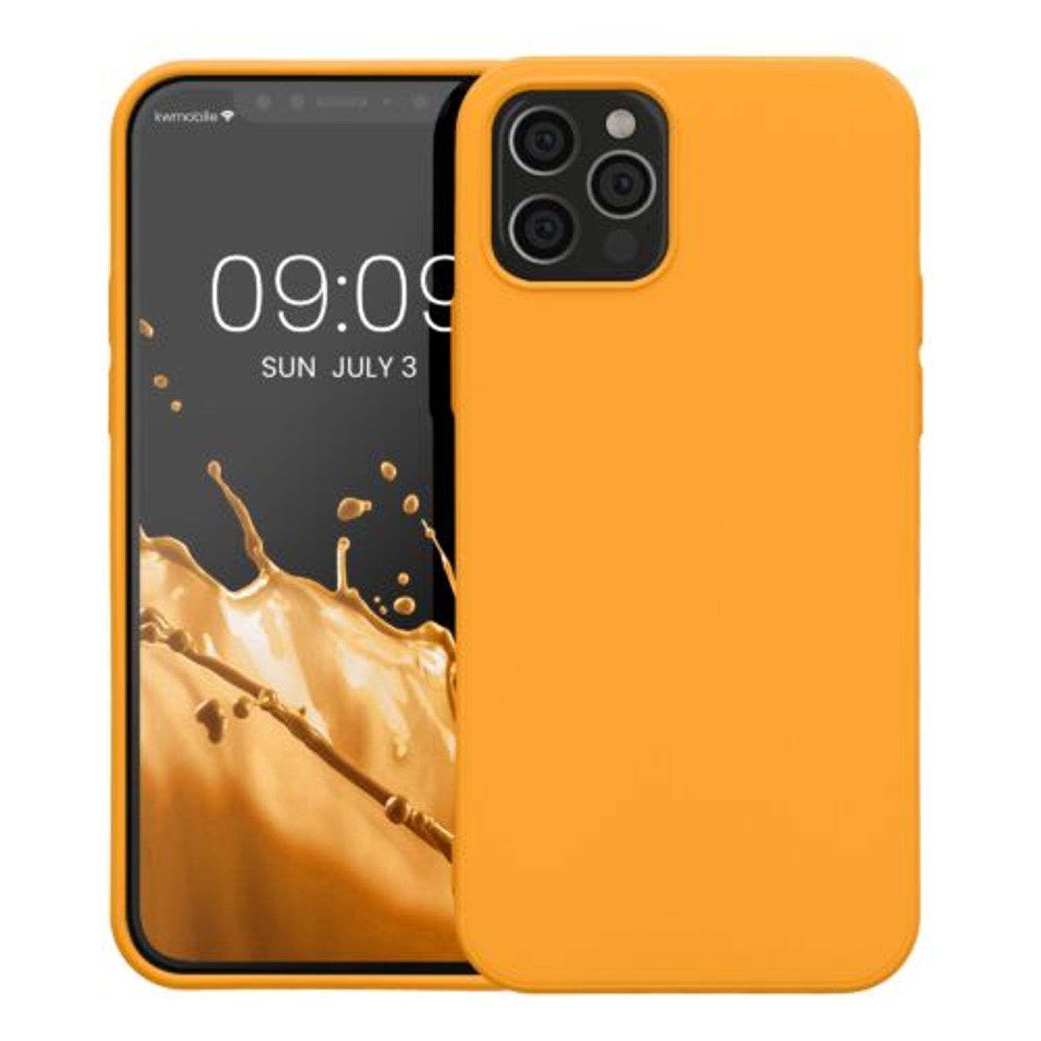 Husa Kwmobile pentru Apple iPhone 12/iPhone 12 Pro, Silicon, Portocaliu, 53844.150 fotografia produsului