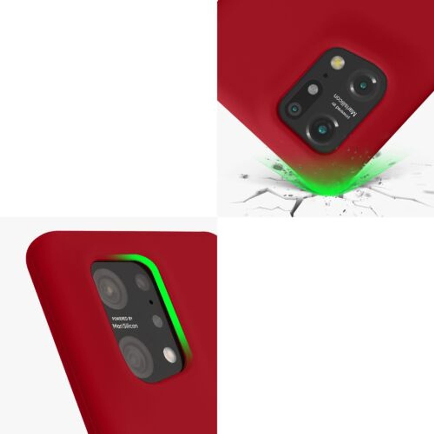 Husa Kwmobile pentru OPPO Find X5, Silicon, Rosu, 57629.100 fotografia produsului View 8 L