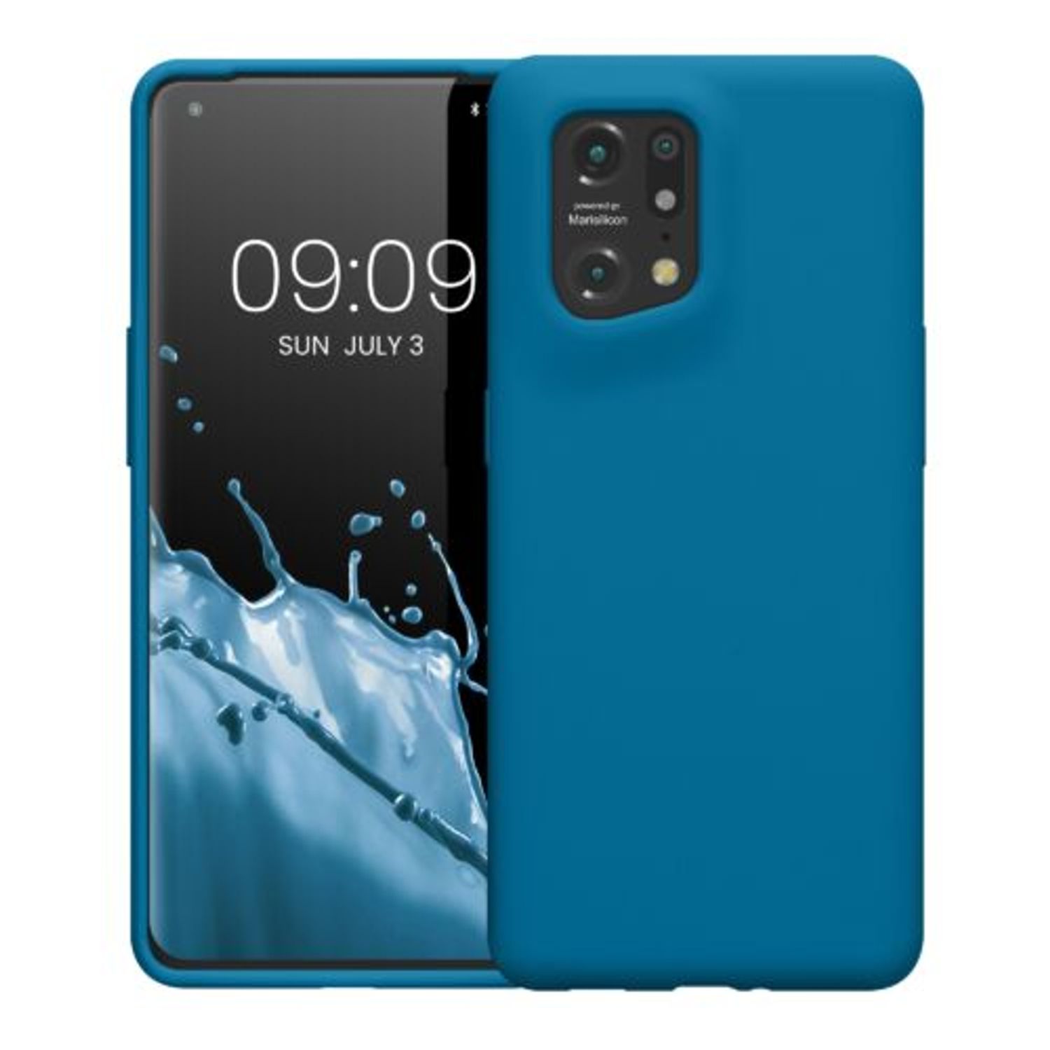 Husa Kwmobile pentru OPPO Find X5, Silicon, Albastru, 57629.224 fotografia produsului